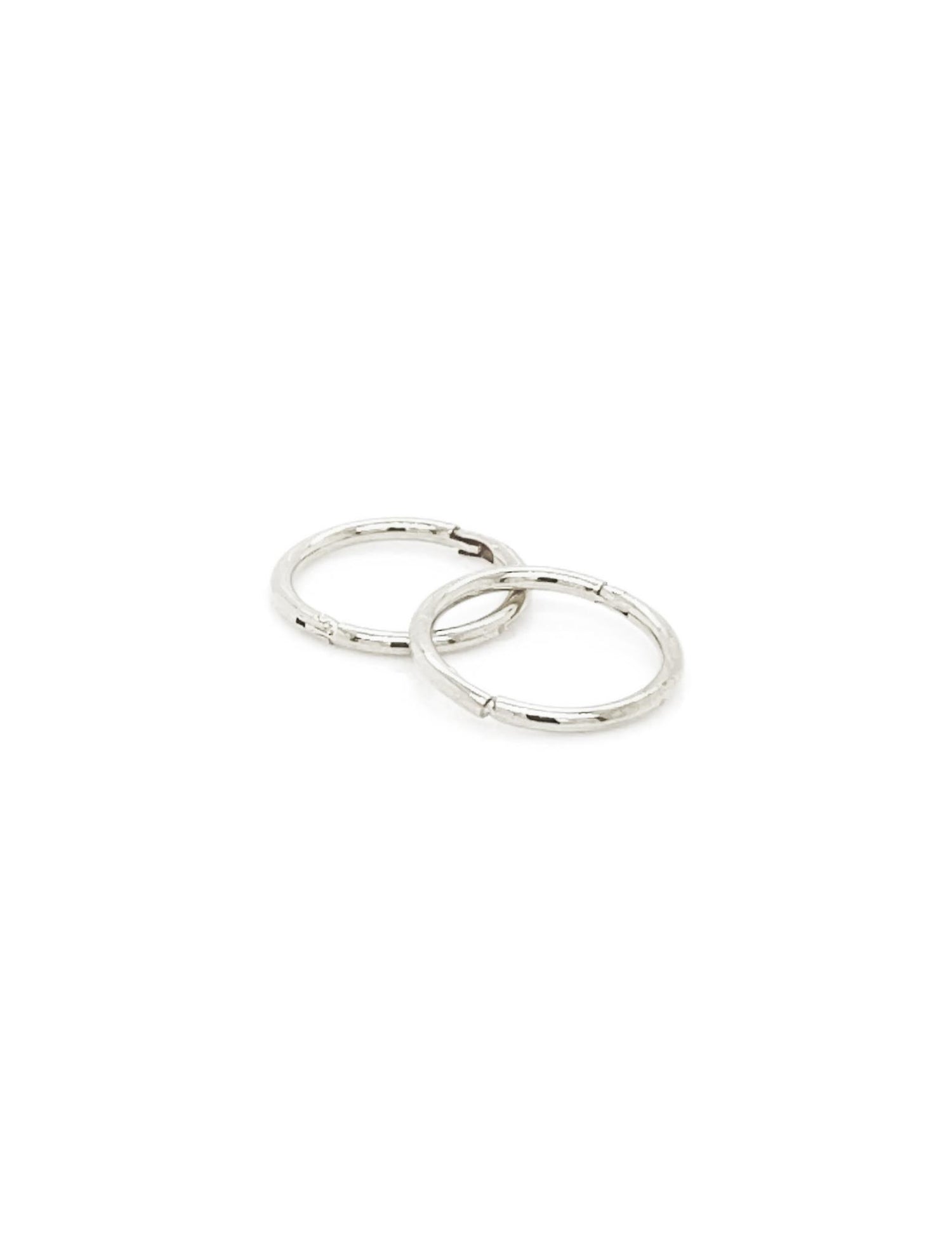 Mini Baby Plain Hinged Sleeper Earrings in Sterling Silver