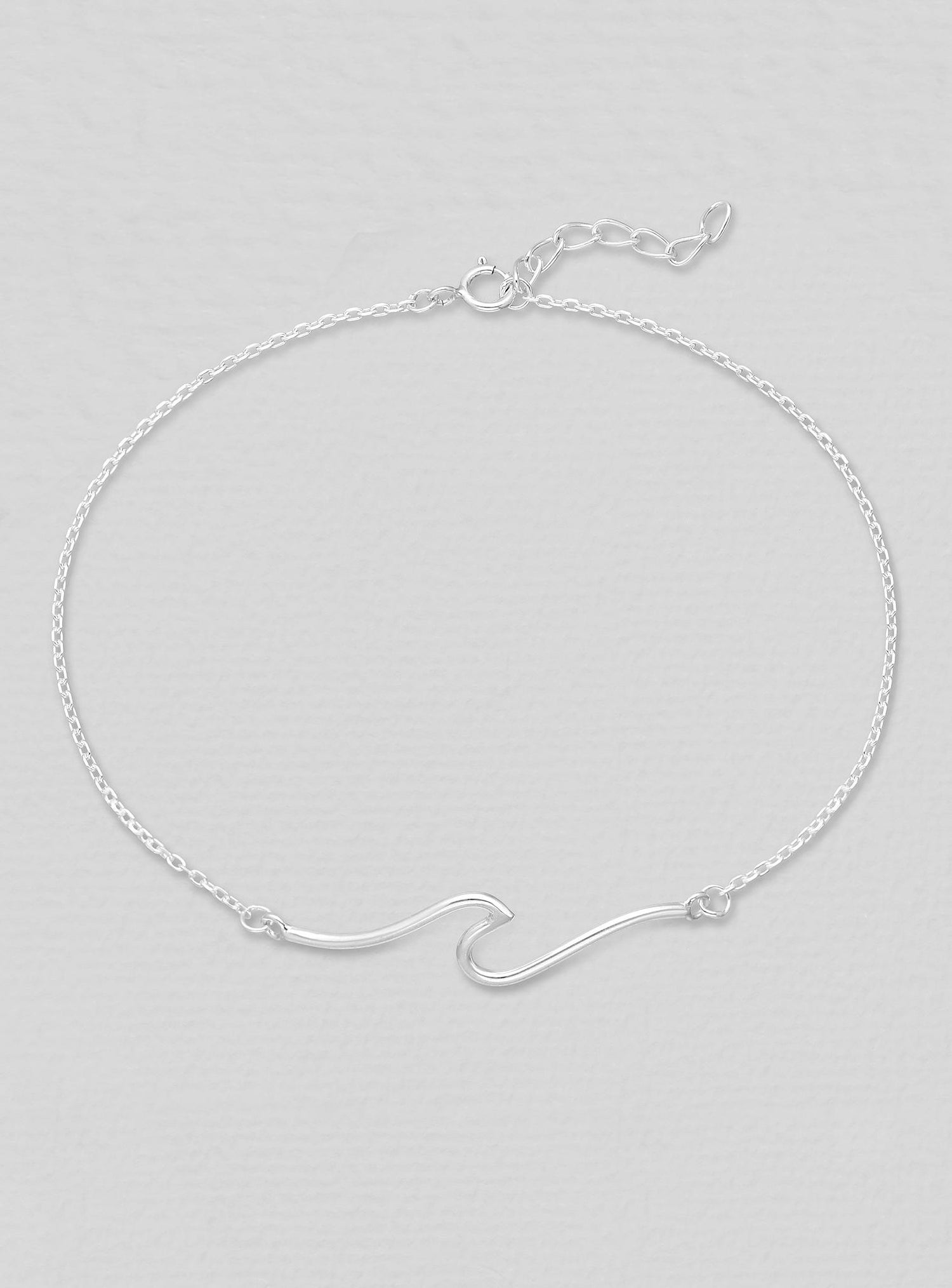 Surf Ocean Wave Love Britty Bracelet in Sterling Silver