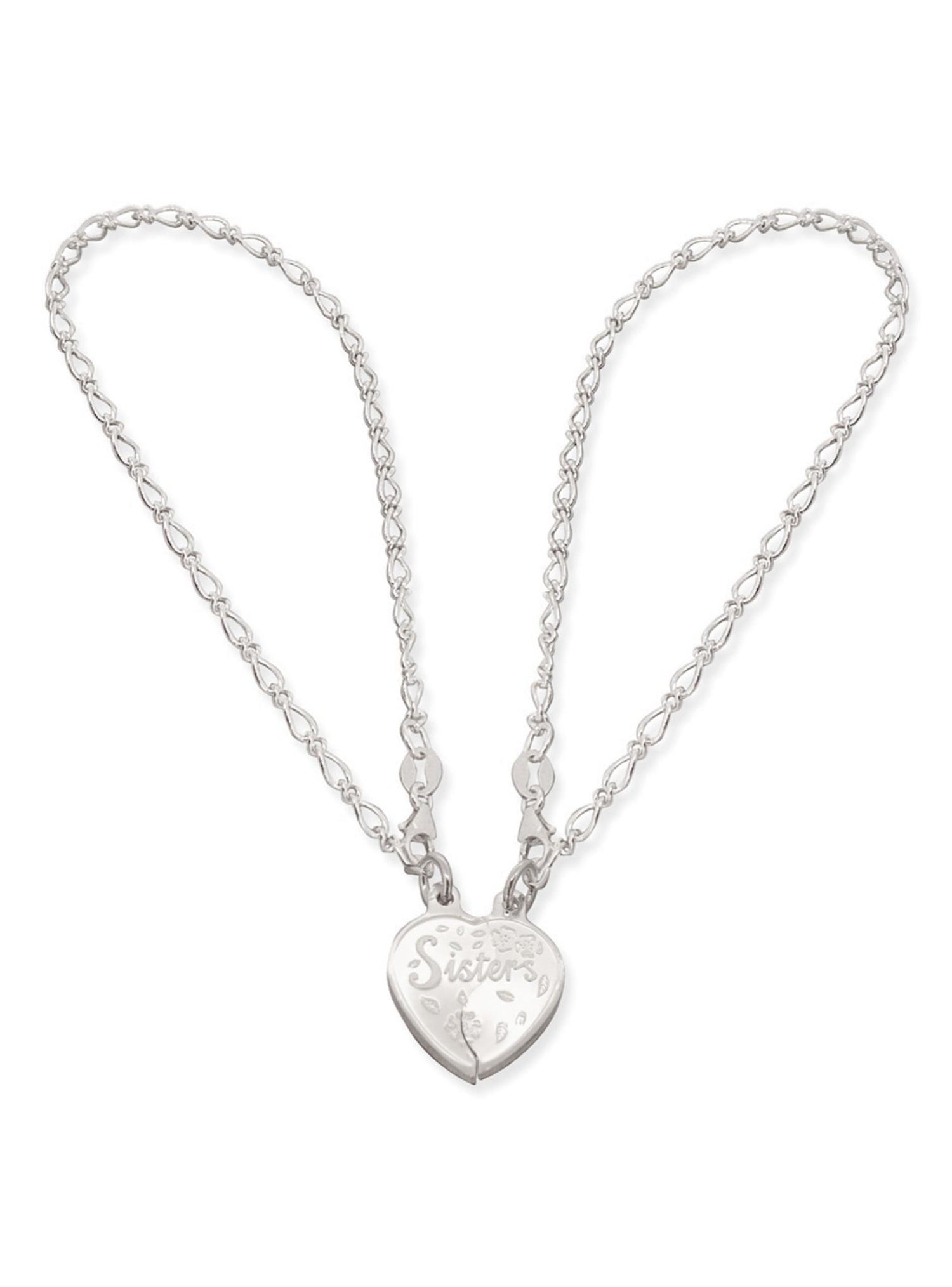Two Bracelets With Break Pendant Sisters Charm in Sterling Silver