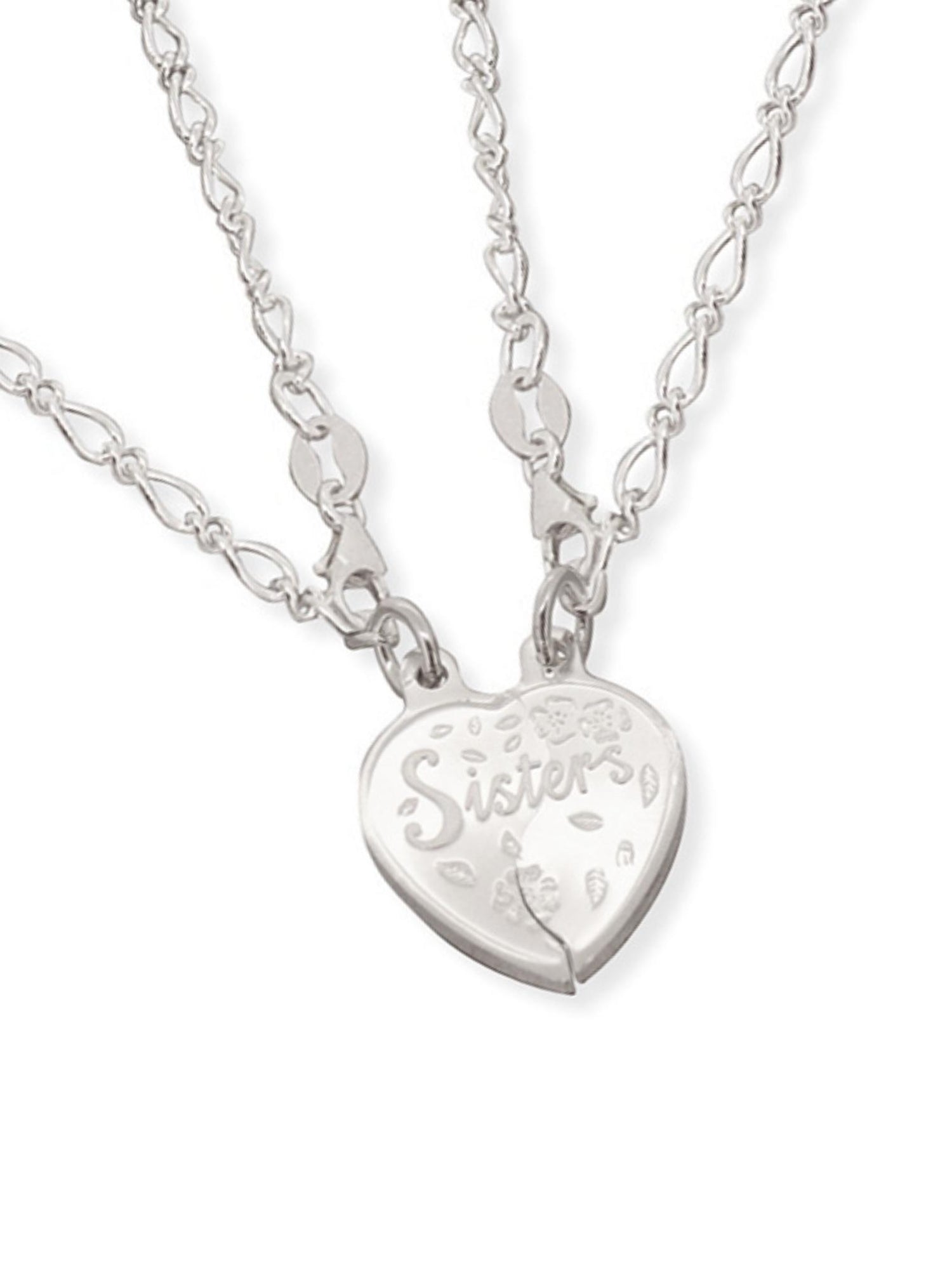 Two Bracelets With Break Pendant Sisters Charm in Sterling Silver