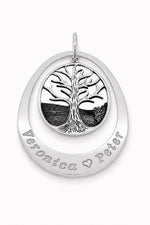 35 x 52mm Oval Tree of Life Pendant - Natural engraving