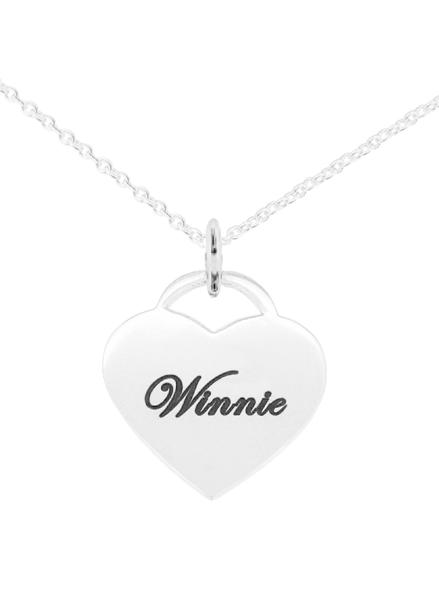 Sterling Silver 22mm Personalised Tag Heart Name Pendant