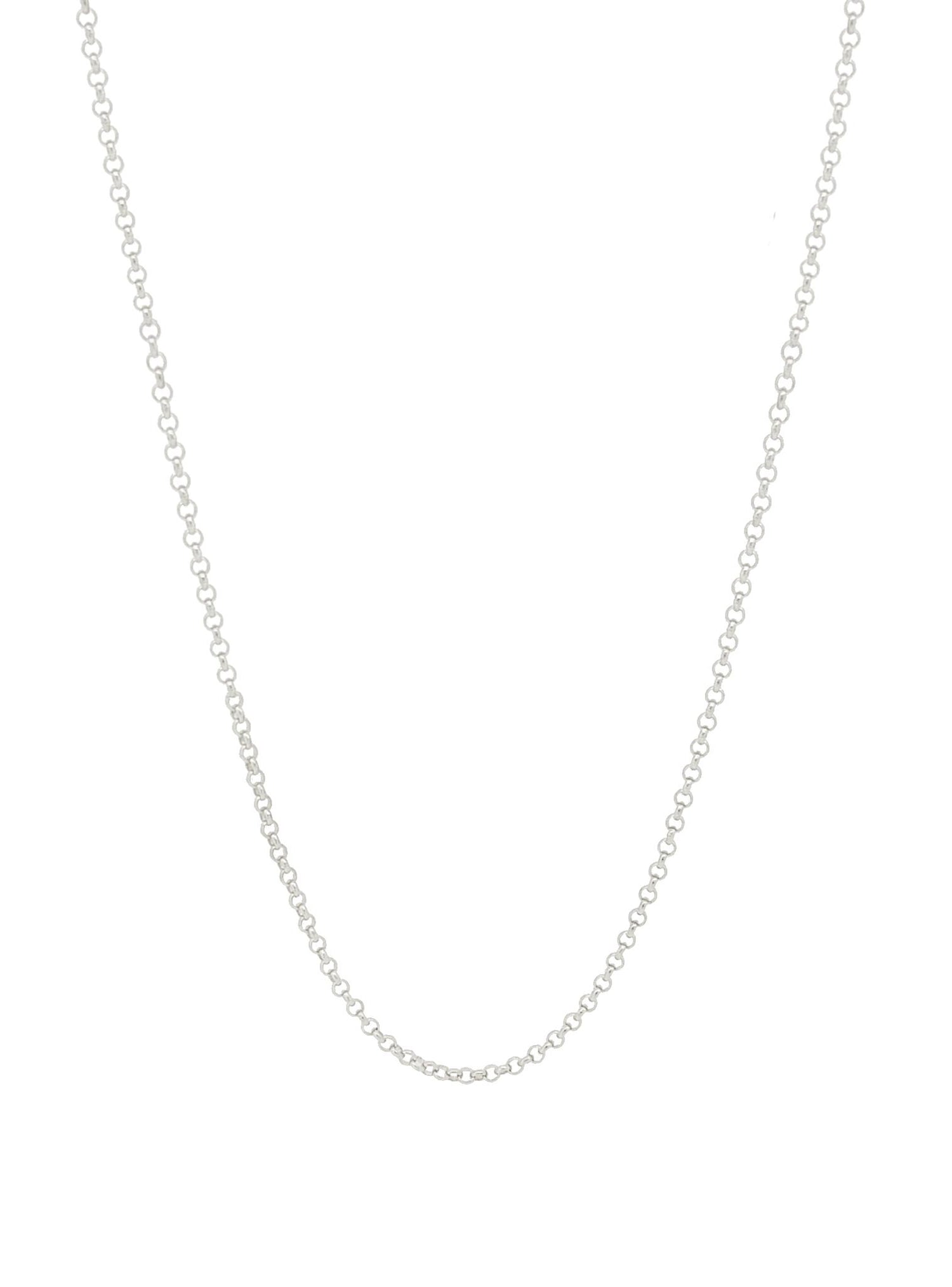 Round Belcher Necklace Chain in 9ct White Gold