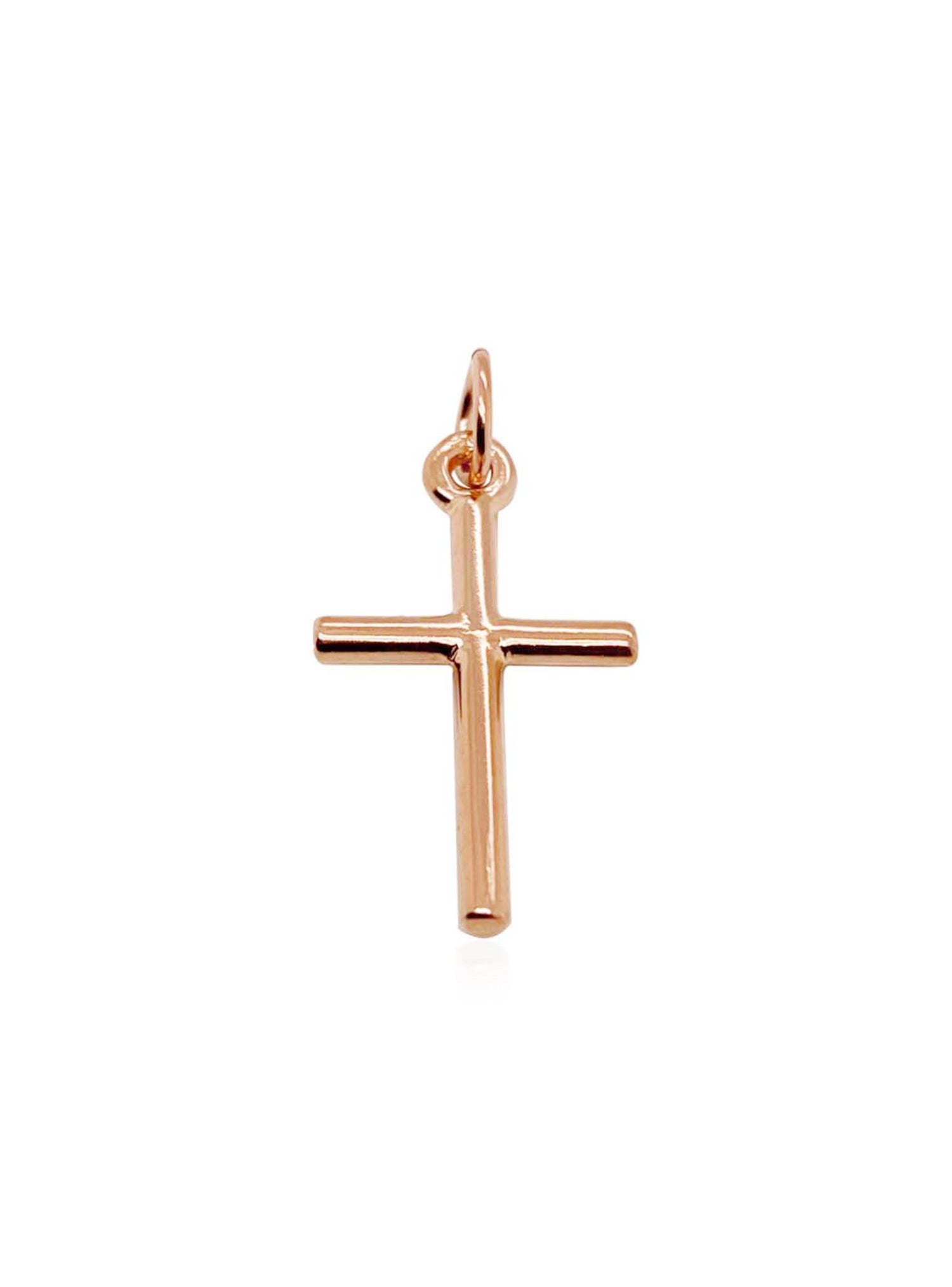 Simple Plain Cross Pendant in 9ct Rose Gold