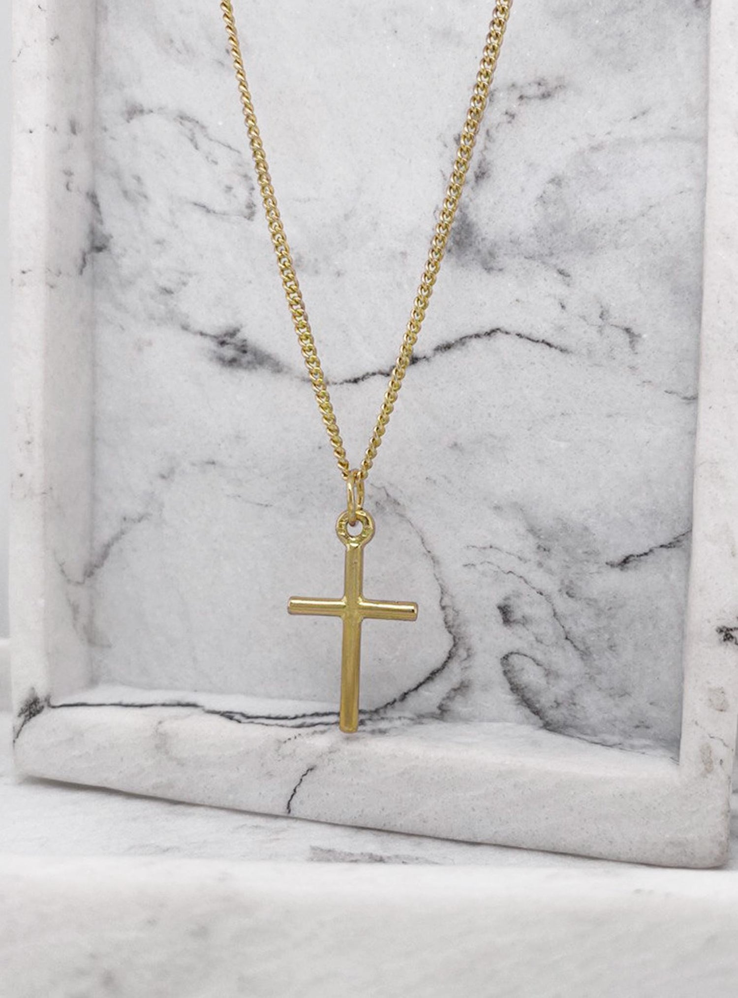 Simple Plain Cross Pendant in 9ct Gold