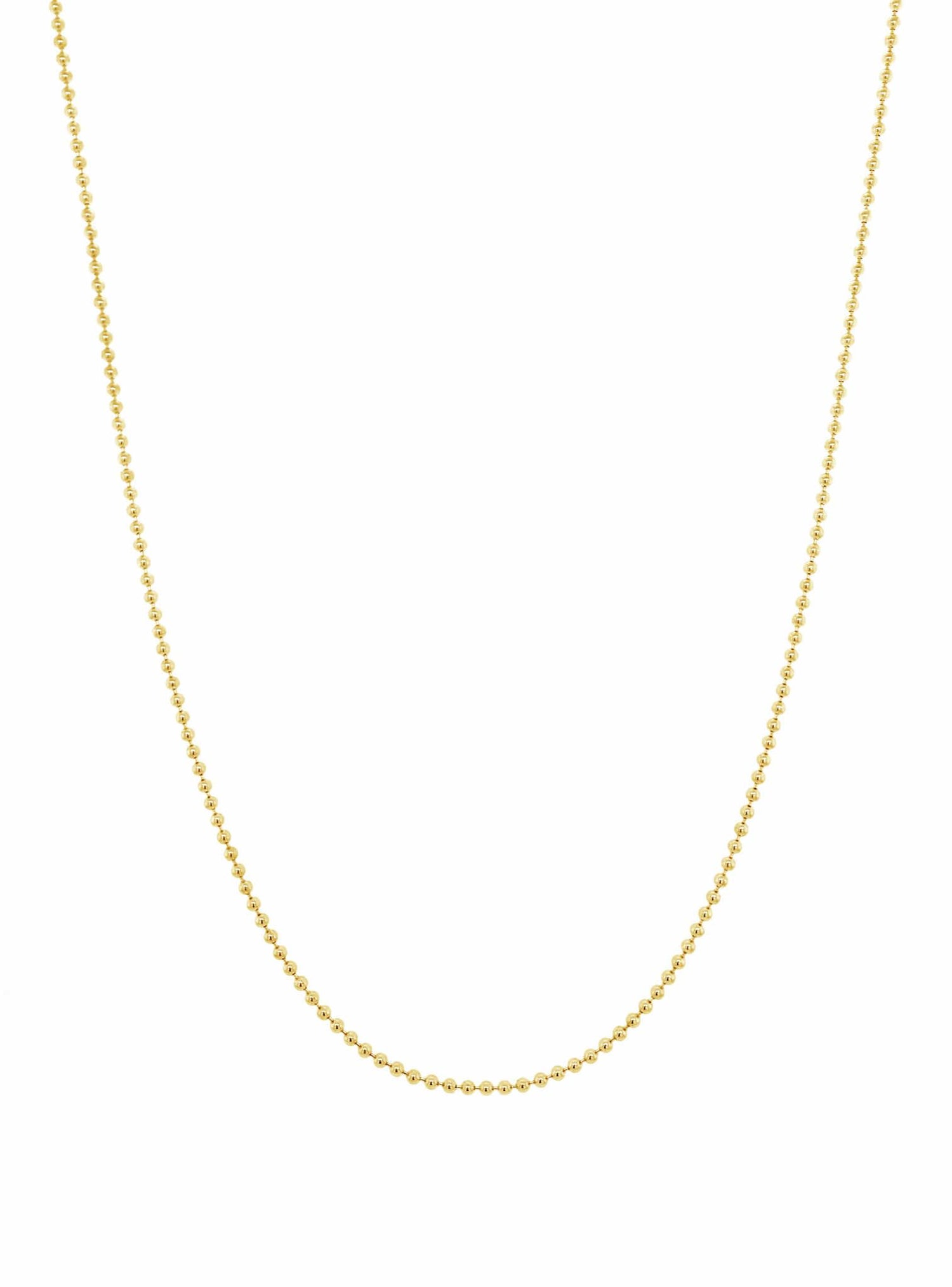 Necklace Chain Ball Bead 9ct Gold in 1.8mm