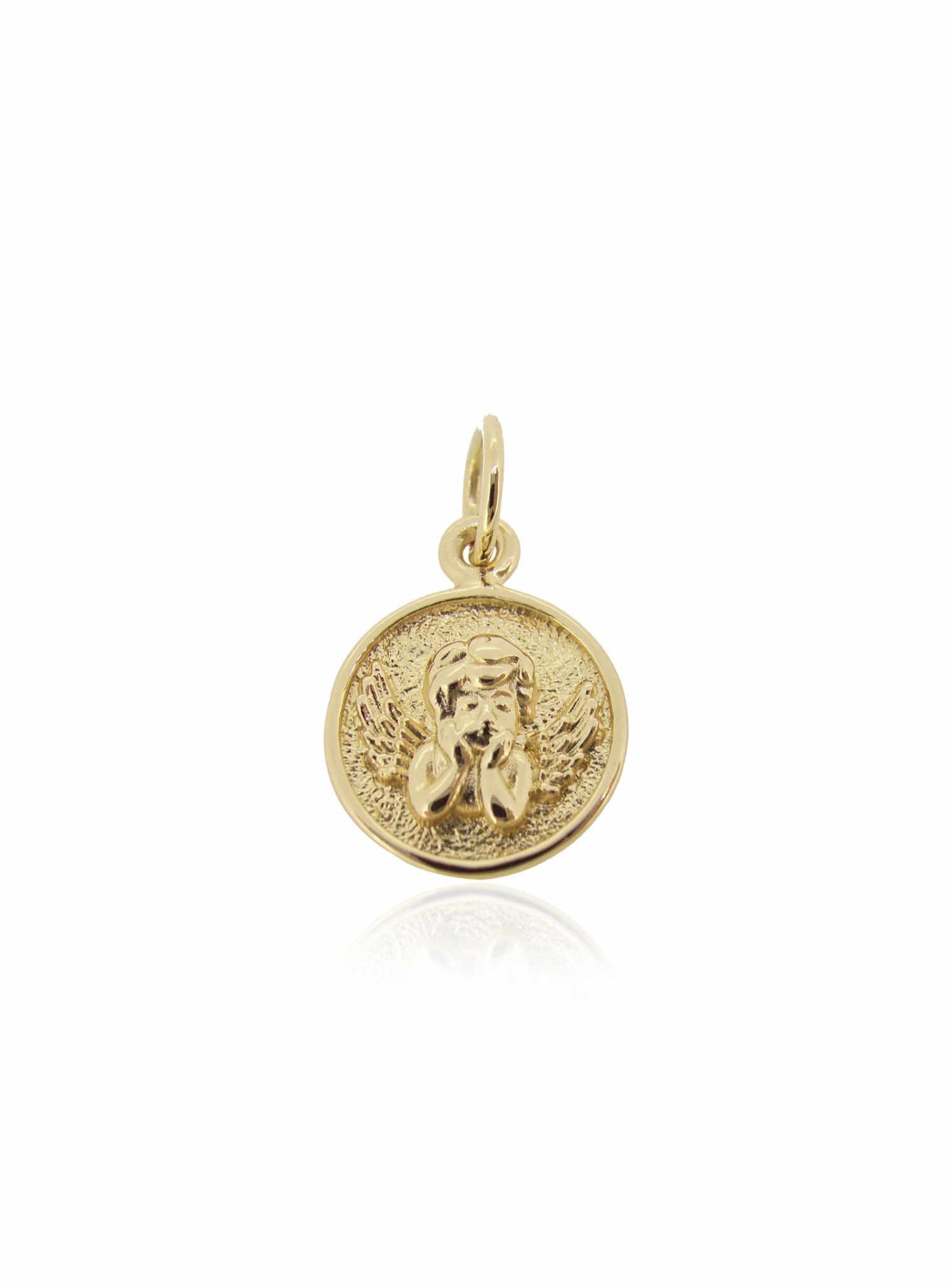 Guardian Angel Cherub Medallion Pendant in 9ct Gold