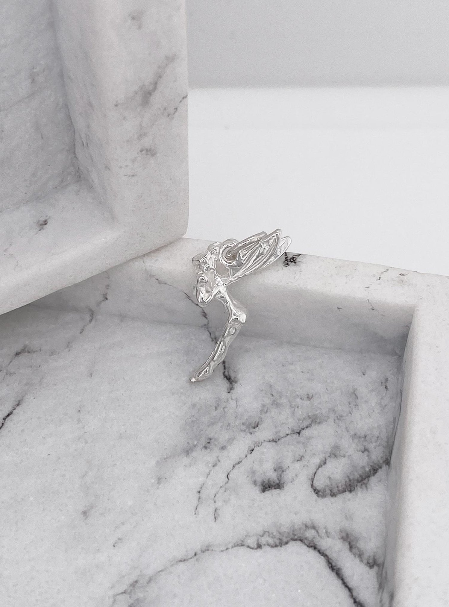 Tinkerbell Fairy Charm Pendant in Sterling Silver