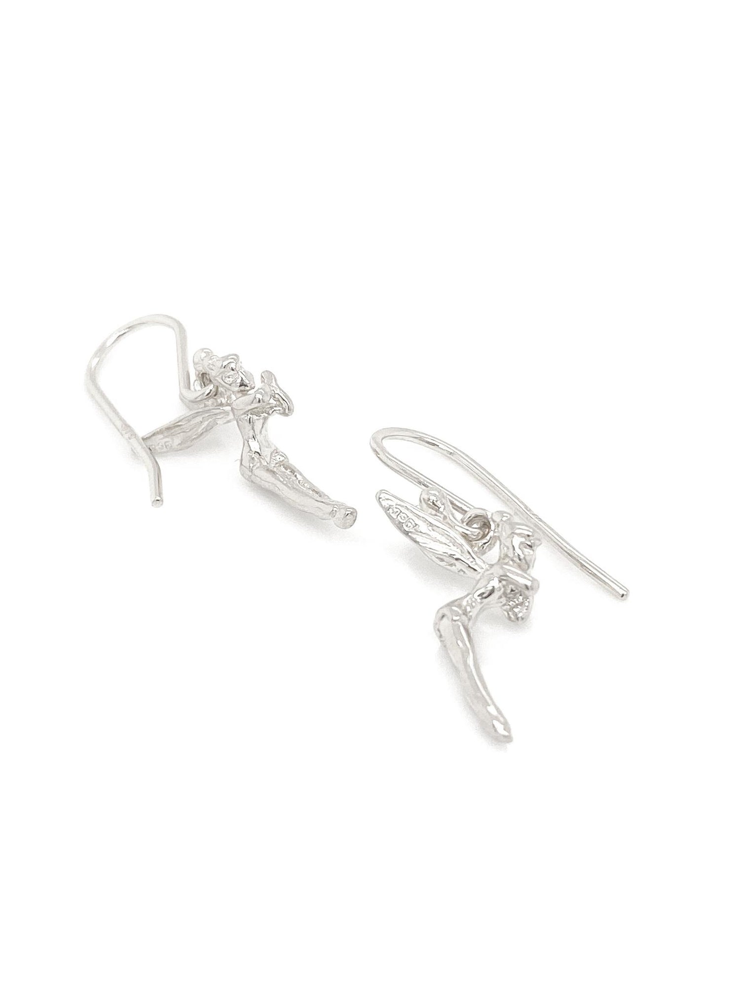 Tinkerbell Fairy Charm Earrings in Sterling Silver