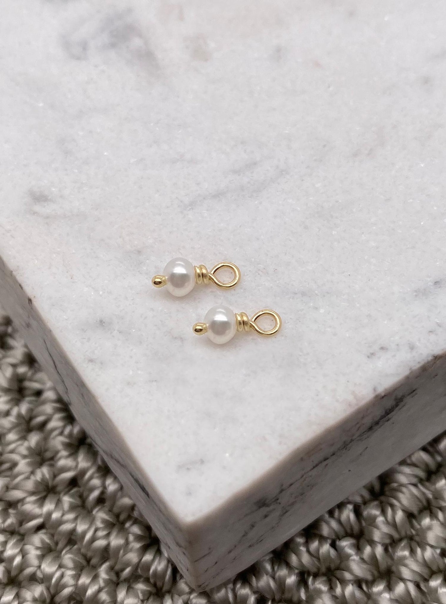 Small Pearl Drops for Sleeper Earrings in 9ct Gold