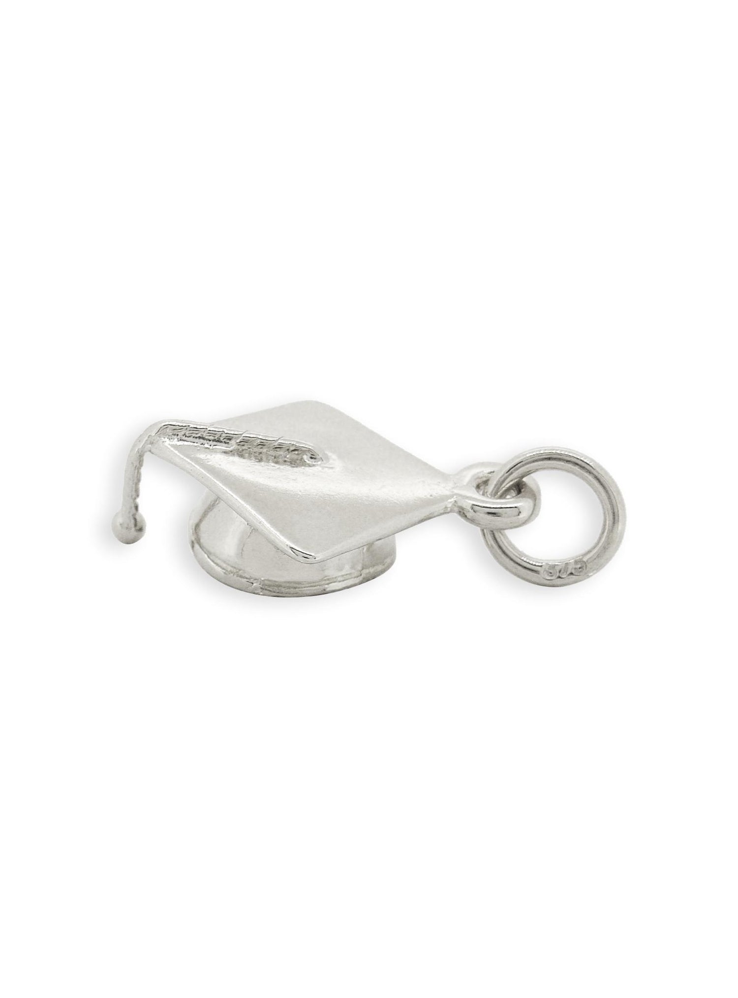 Mortar Board Graduation Hat Charm in Sterling Silver