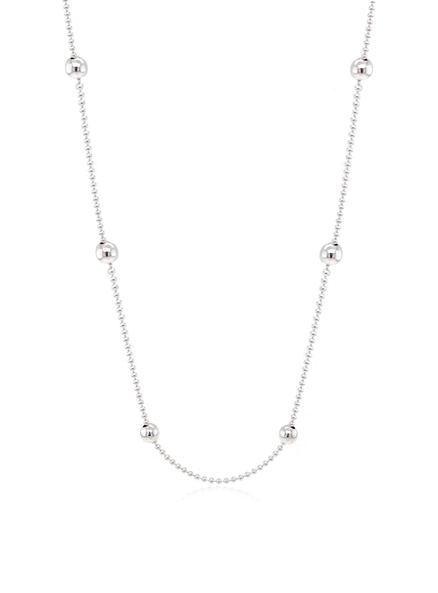 Sterling Silver Elise Ball Bead Yard Chain in Necklace
