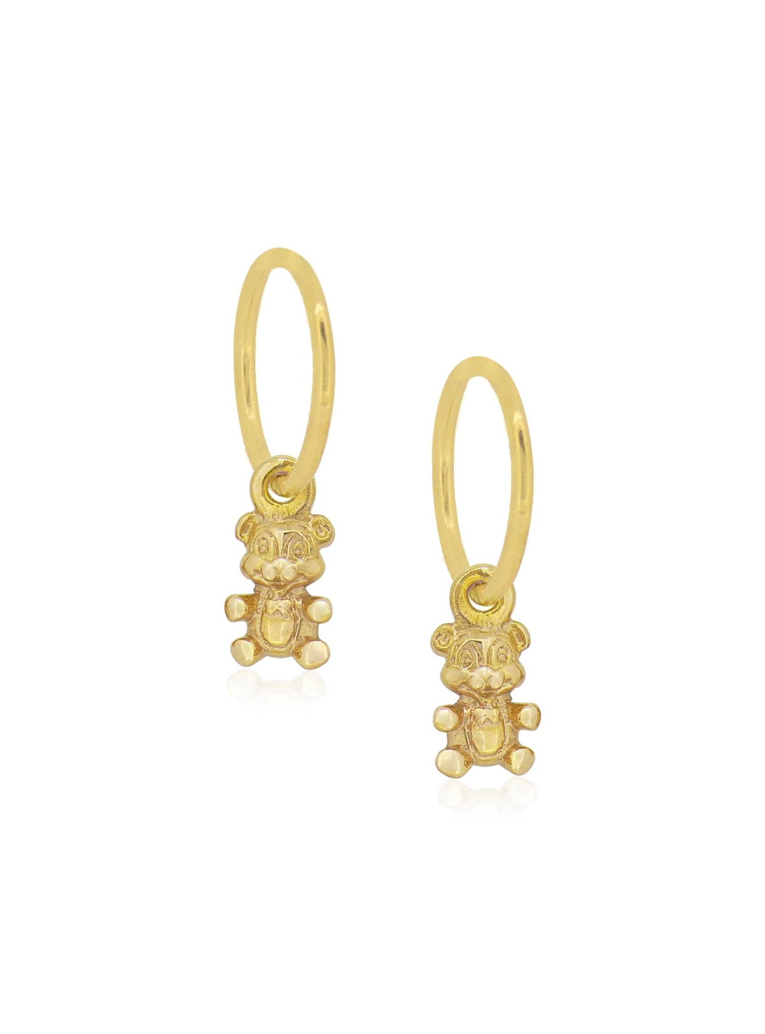Teddy Bear Charms for Sleeper Earrings in 9ct Gold