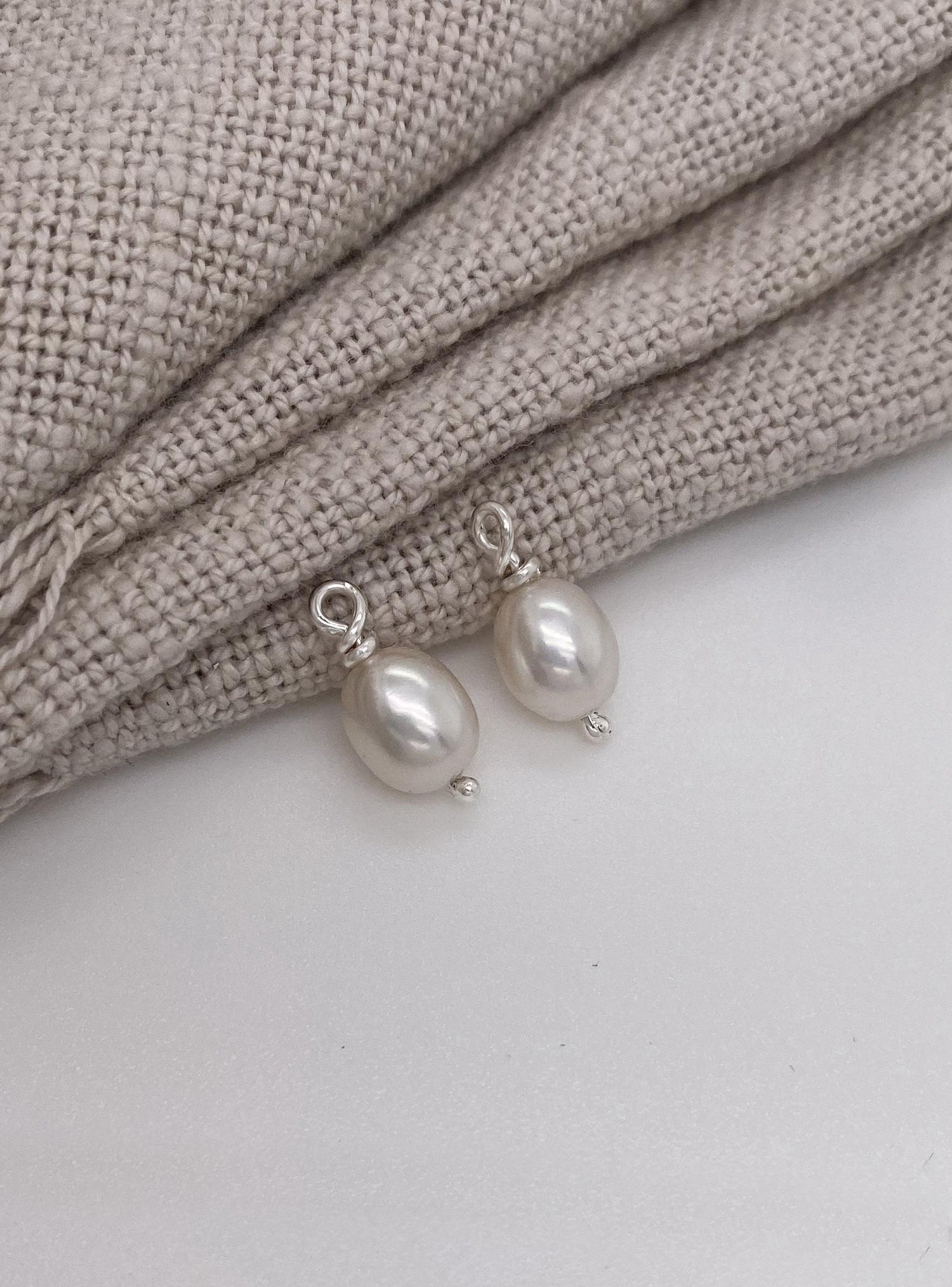Coco Pearl Drops for Sleeper Earrings in Sterling Silver