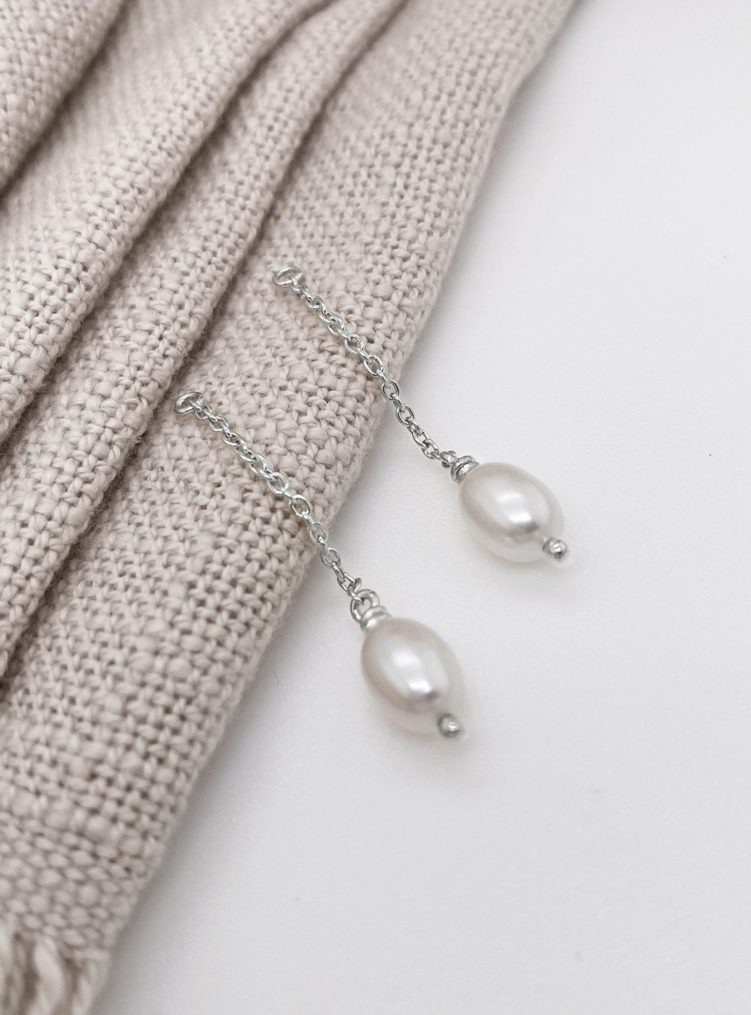 Coco Pearl Dangles for Sleeper Earrings in Sterling Silver