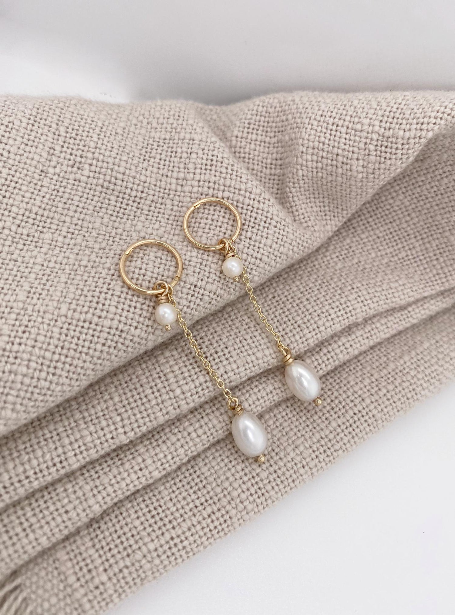 Coco Pearl Dangles for Sleeper Earrings in 9ct Gold