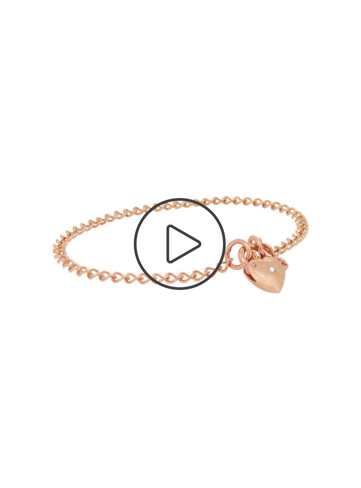 Aurelia Curb Diamond Safety Padlock Bracelet in 9ct Rose Gold