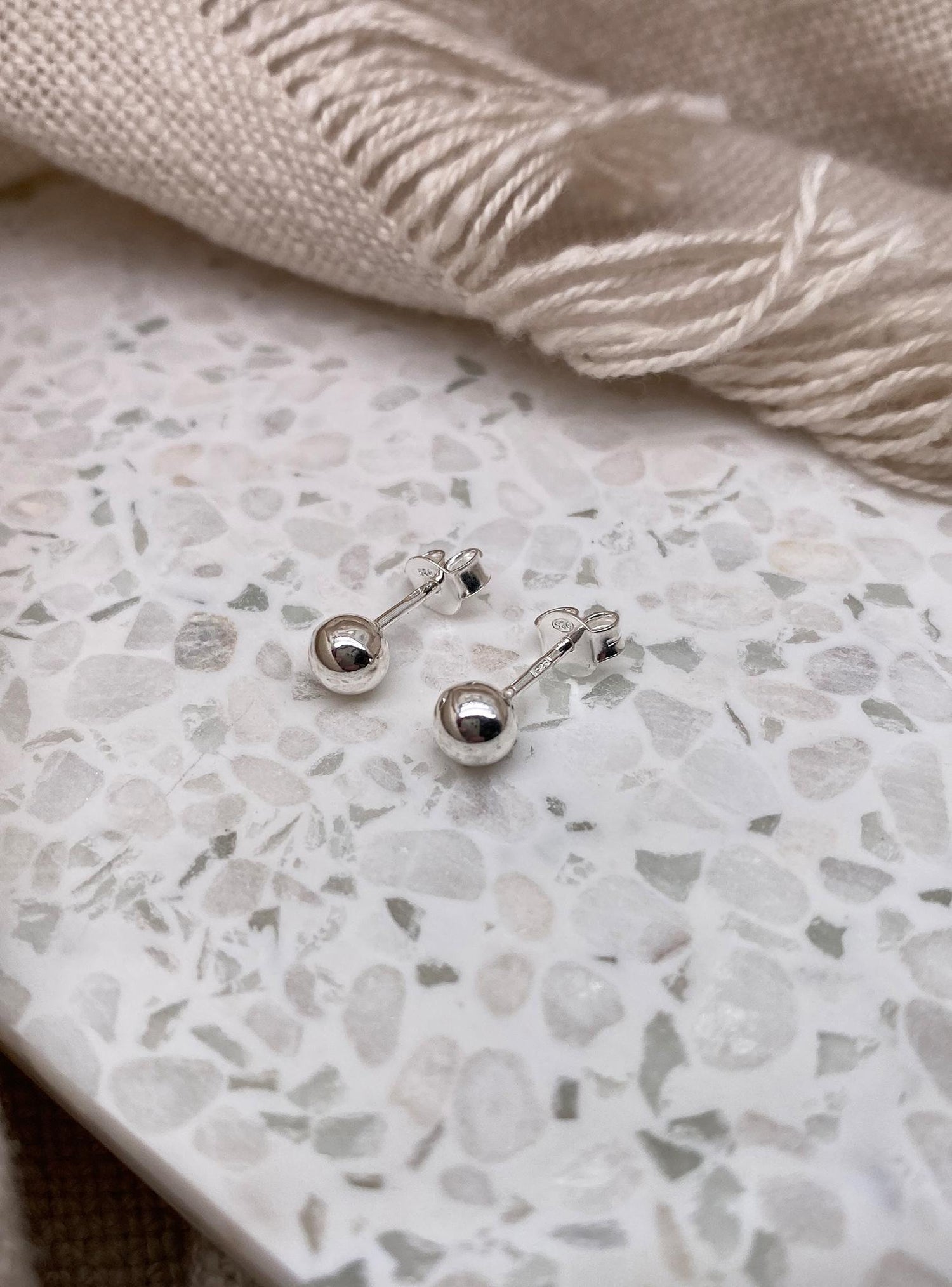 Elise Simple Ball Stud Earrings 5mm in Sterling Silver
