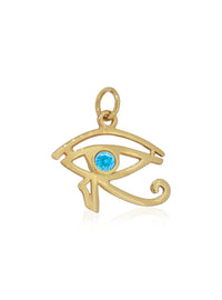 Egyptian Eye of Horus Birthstone Charm in 9ct Gold