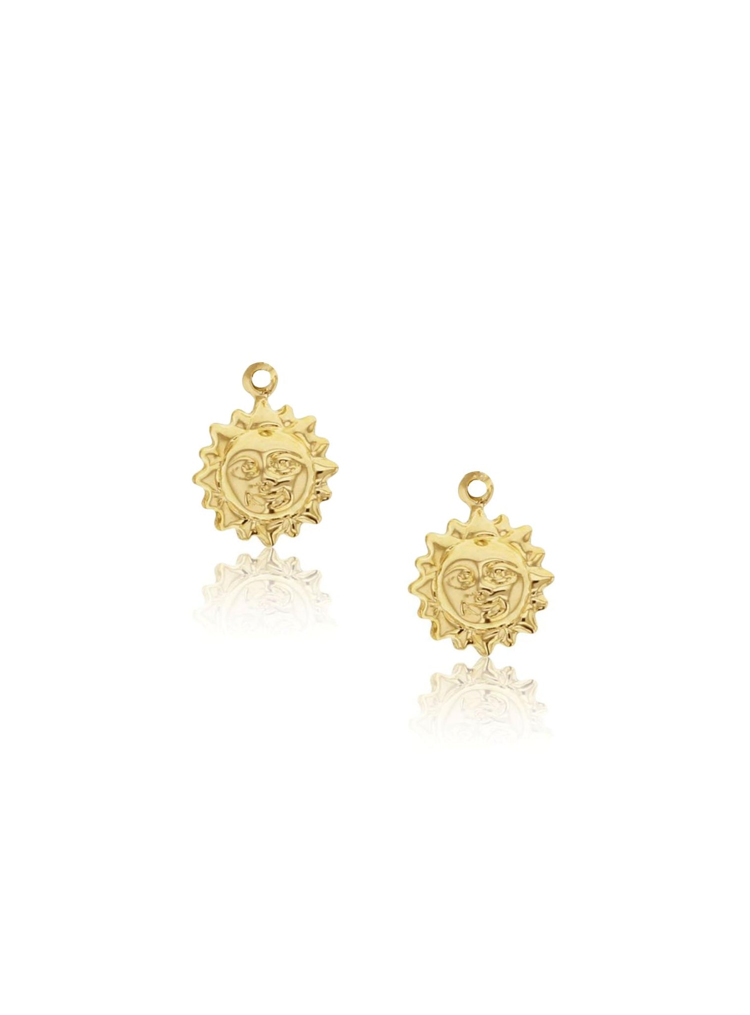 Puffed Sun Charms for Sleeper Earrings in 9ct Gold