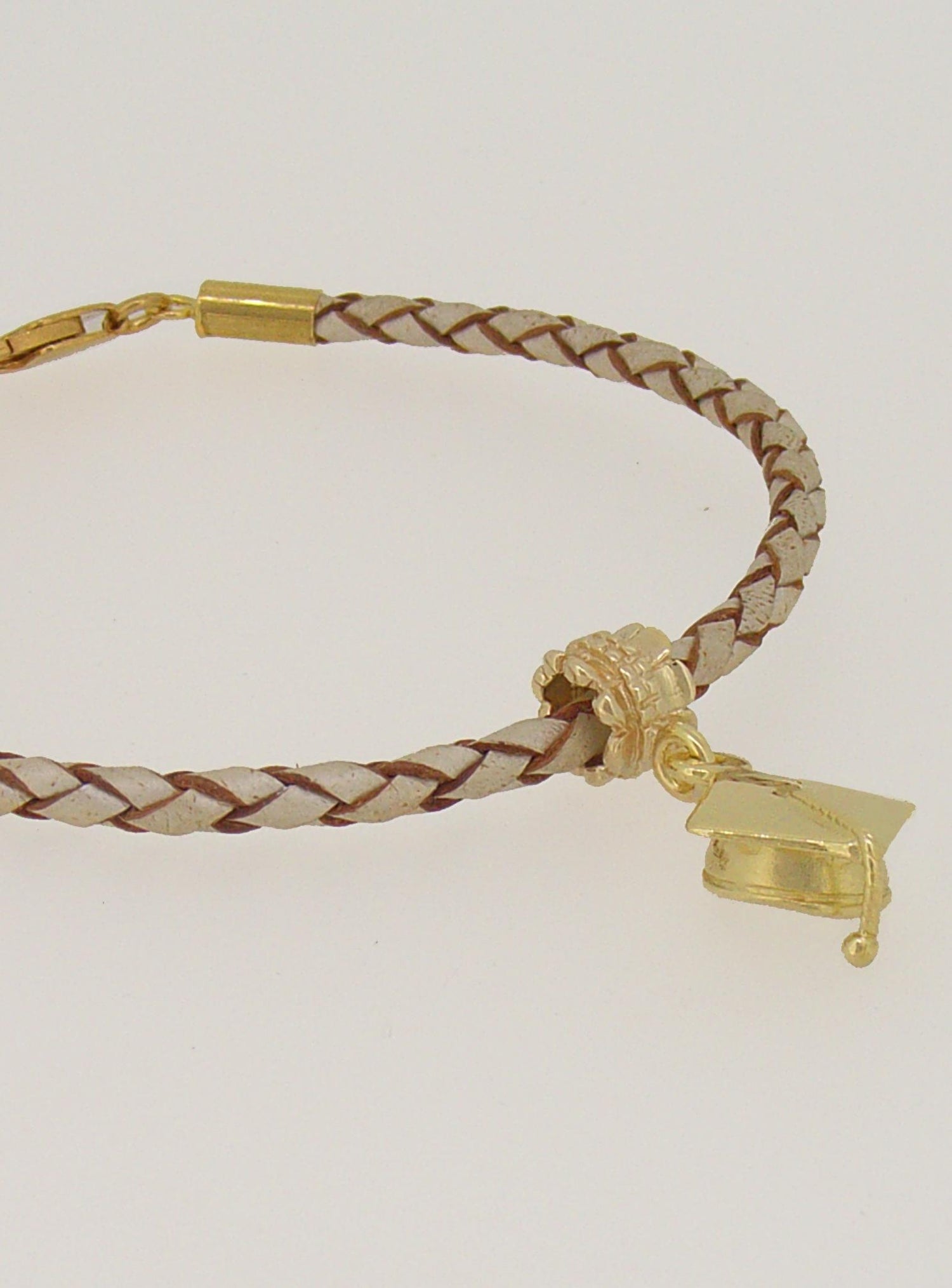 Mortar Board Graduation Hat Bead Charm in 9ct Gold