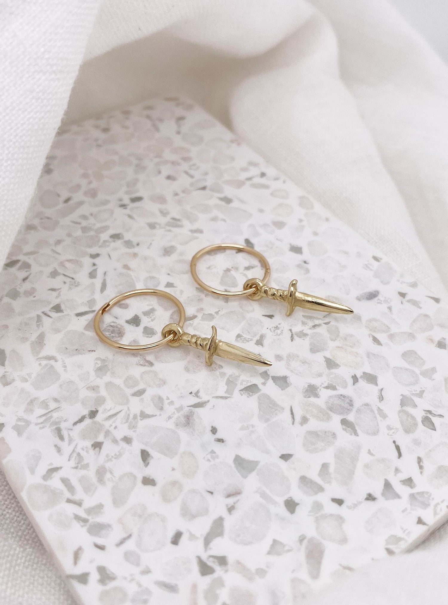 Dagger Charms for Sleeper Earrings in 9ct Gold