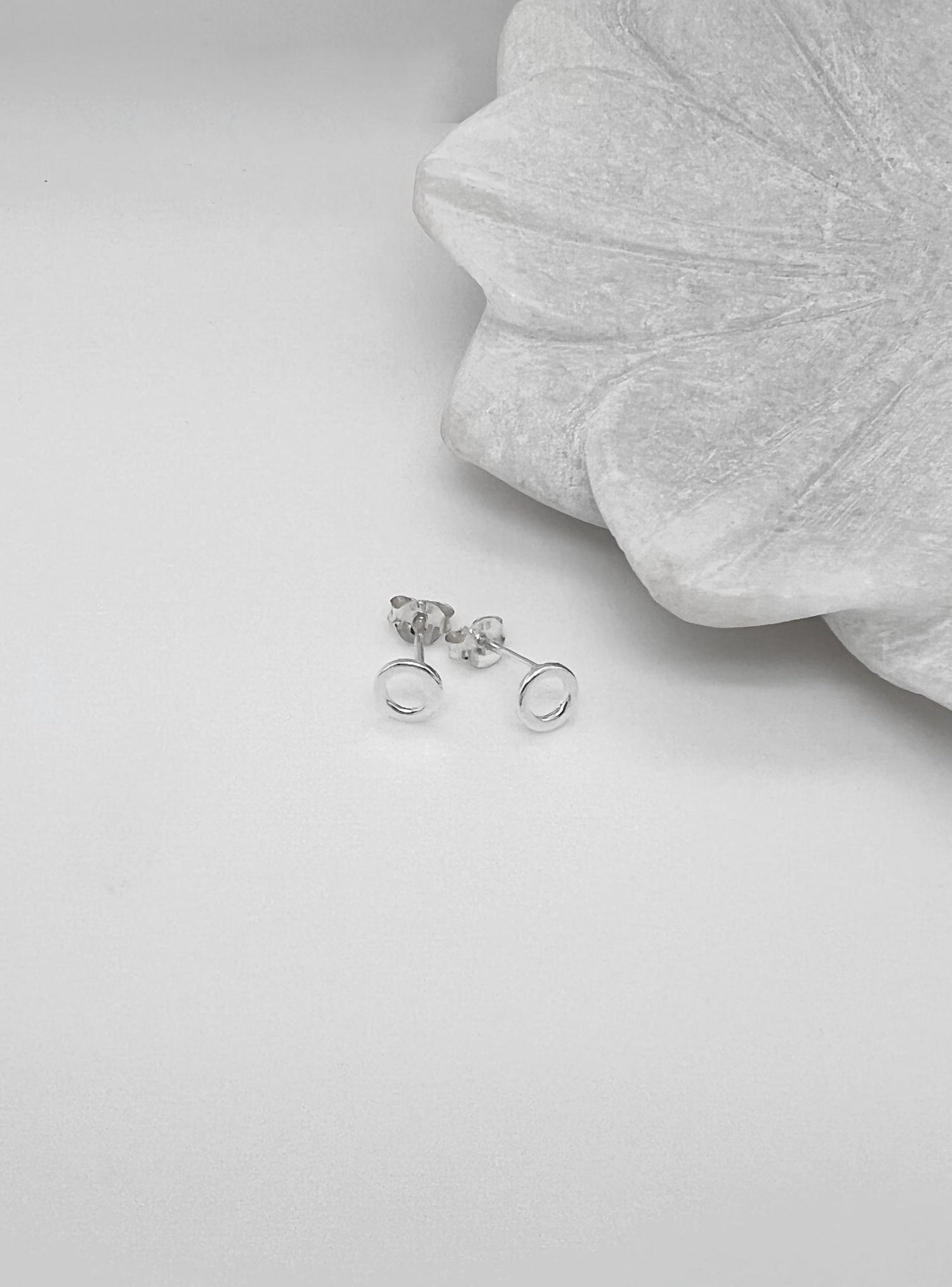 Tiny 4mm Circle Stud Earrings in Sterling Silver