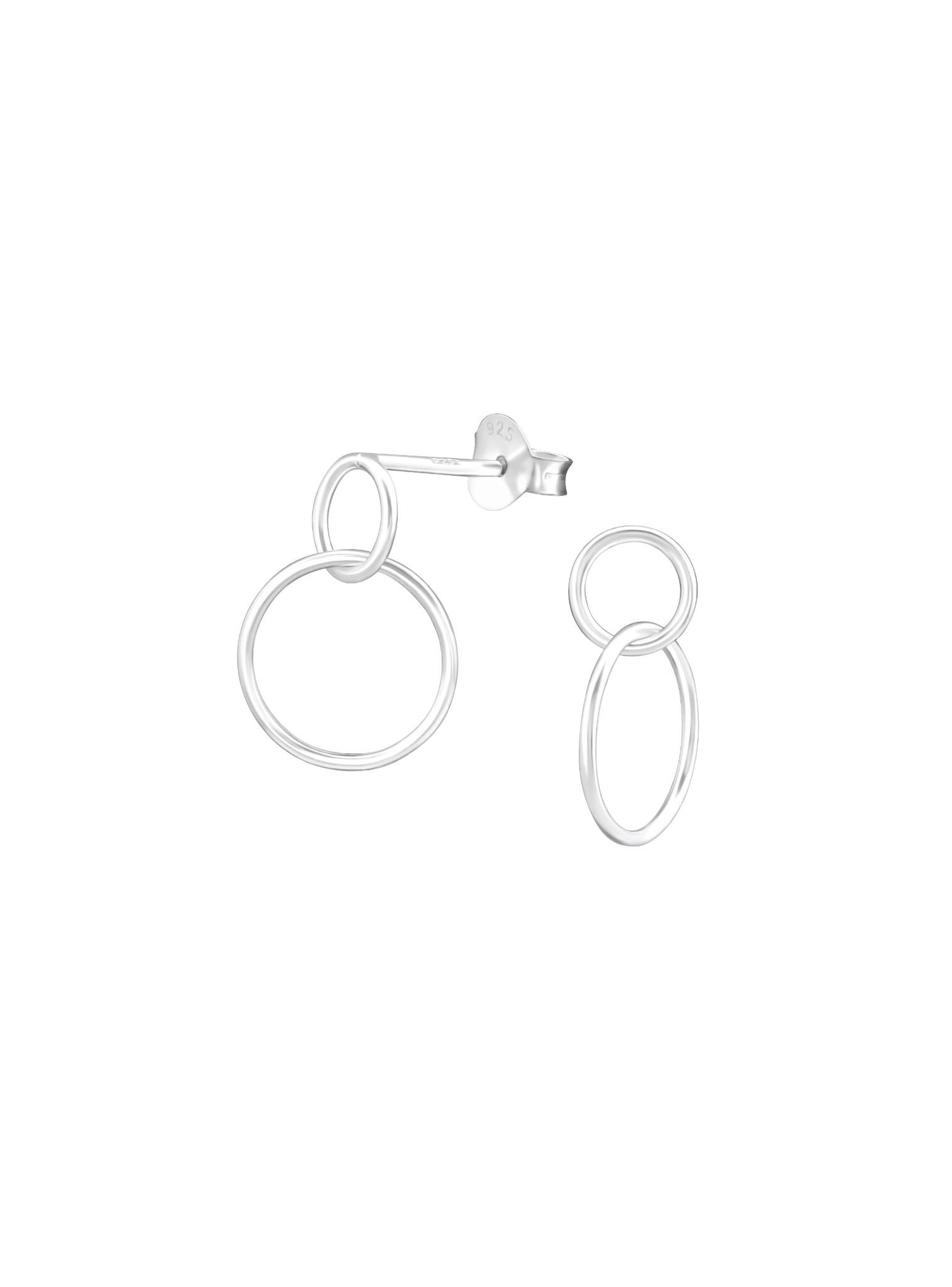 Dakota Interlocking Circle Stud Earrings in Sterling Silver