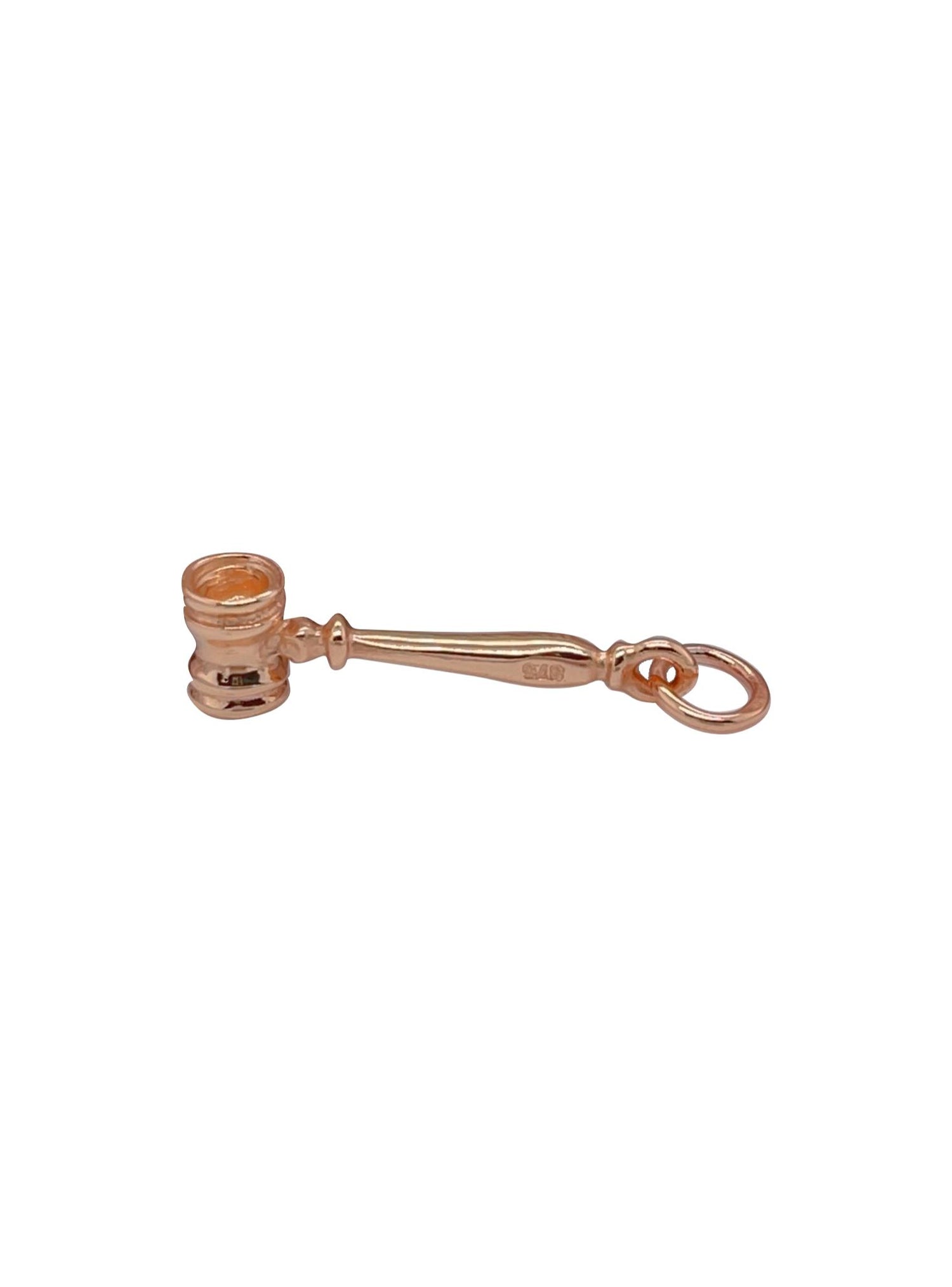 Justice Judge Gavel Charm Pendant in 9ct Rose Gold
