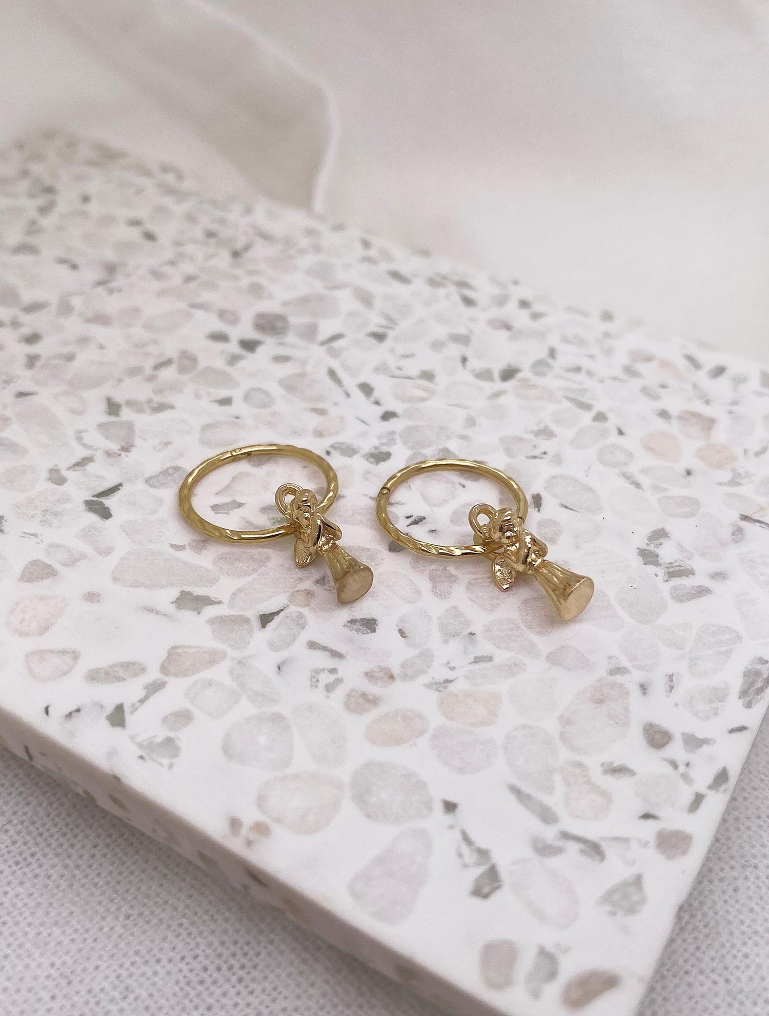 Praying Guardian Angel Charms for Sleeper Earrings in 9ct Gold