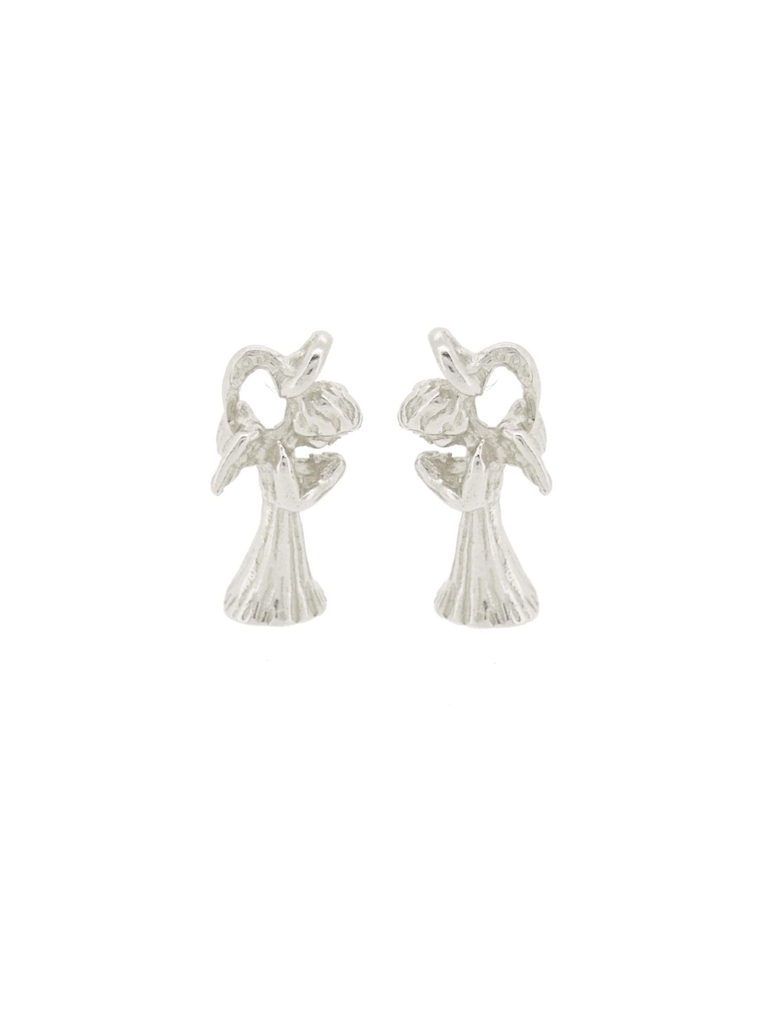 Praying Guardian Angel Charms for Sleeper Earrings in Sterling Silver