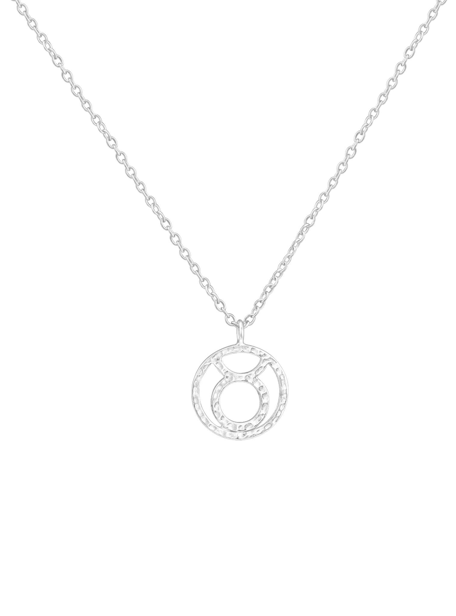 Sterling Silver Modern Zodiac Charm Necklace in Taurus