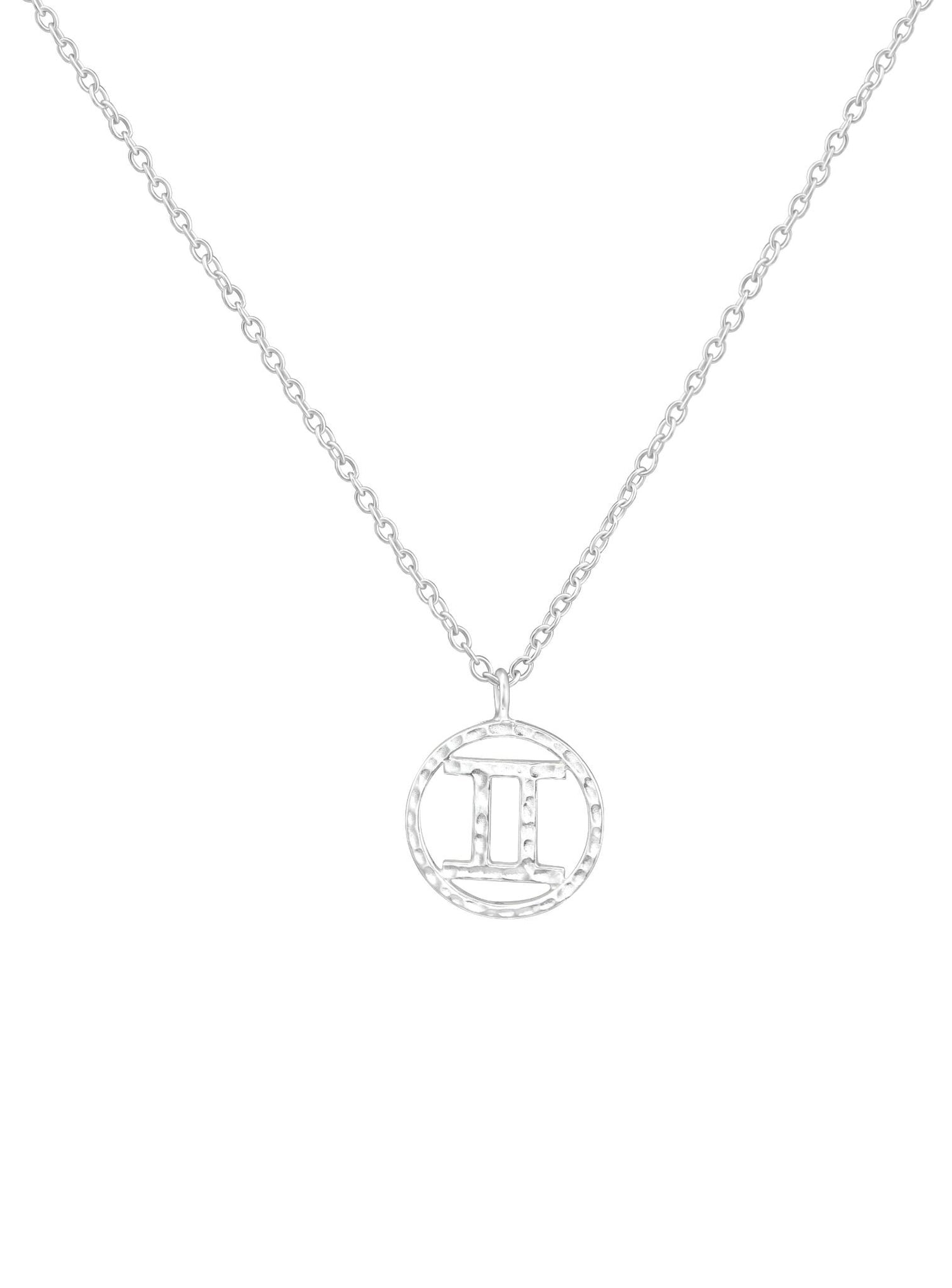 Sterling Silver Modern Zodiac Charm Necklace in Gemini