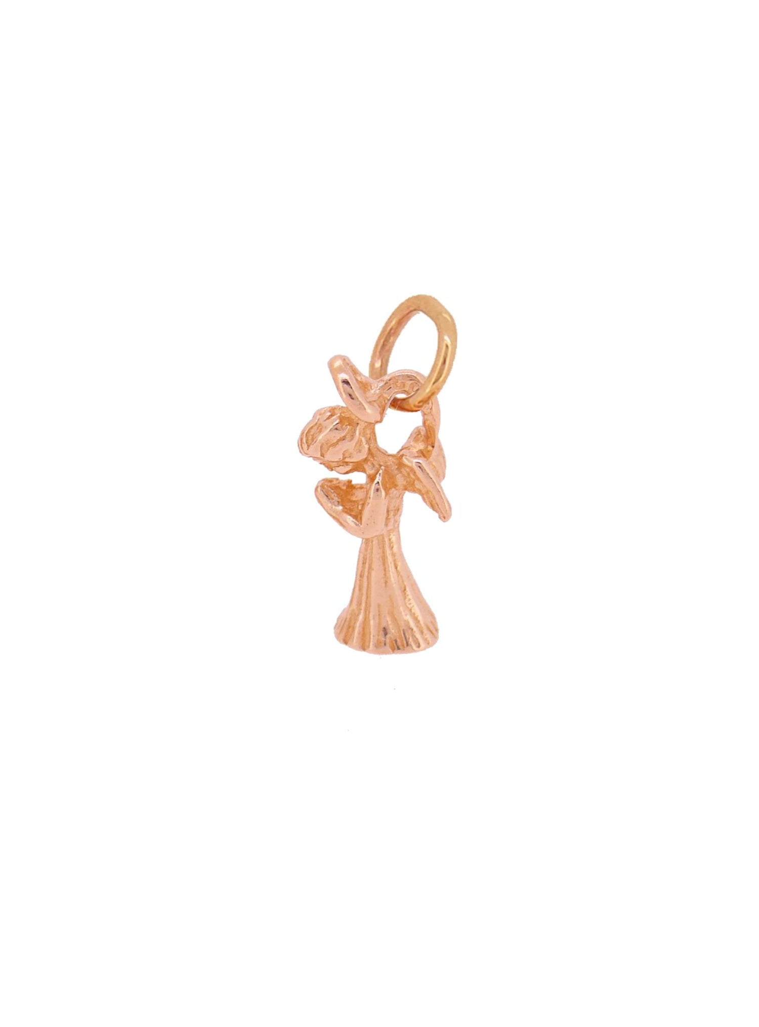 Praying Guardian Angel Charm Pendant in 9ct Rose Gold