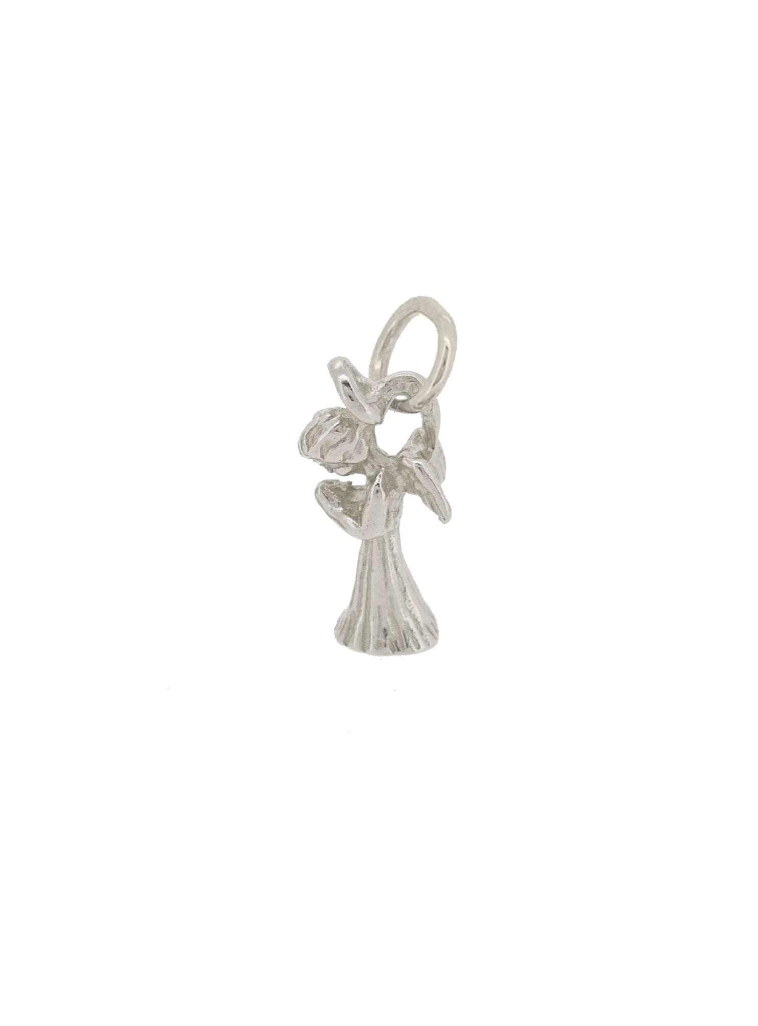 Praying Guardian Angel Charm Pendant in 9ct White Gold