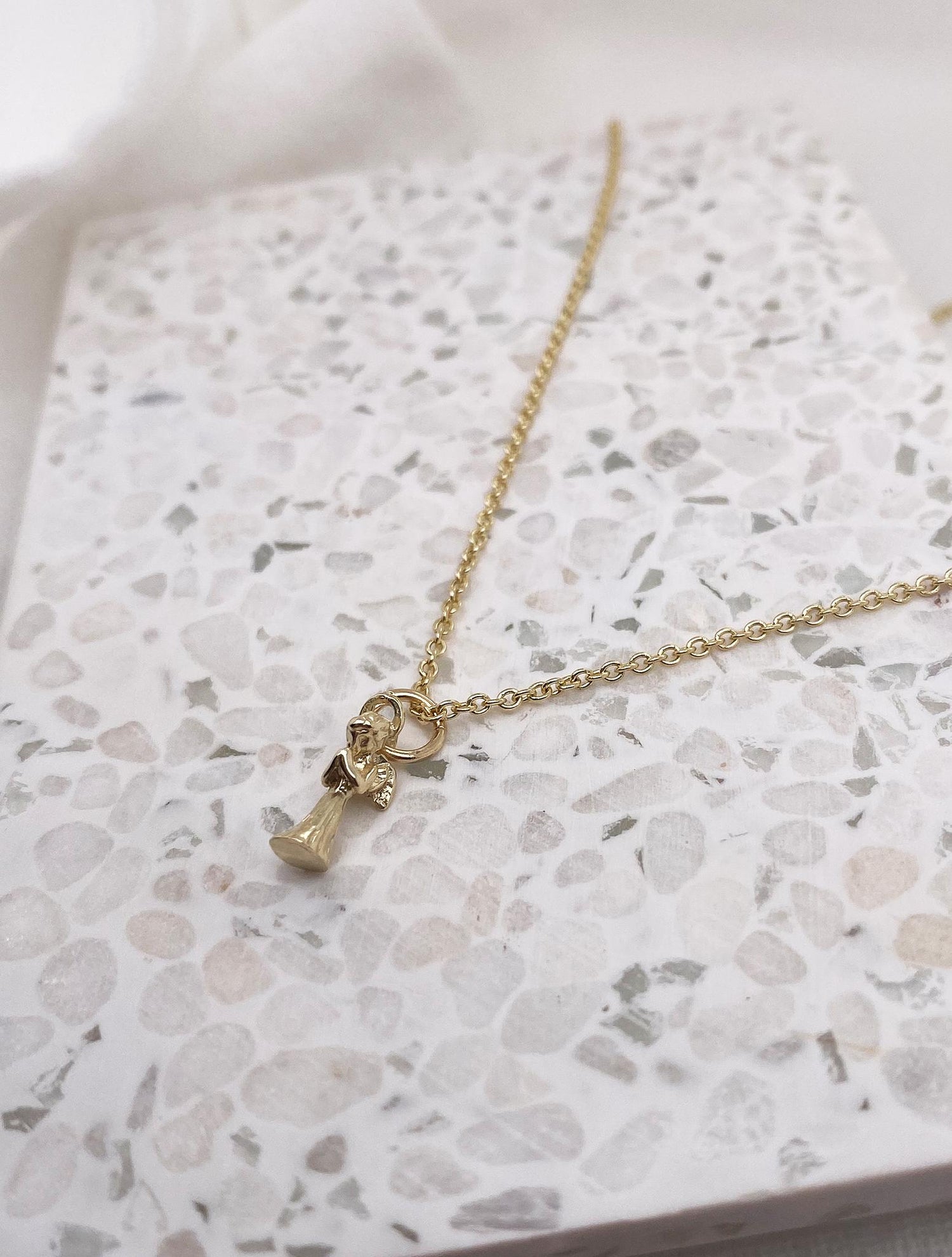 Praying Guardian Angel Charm Pendant in 9ct Gold