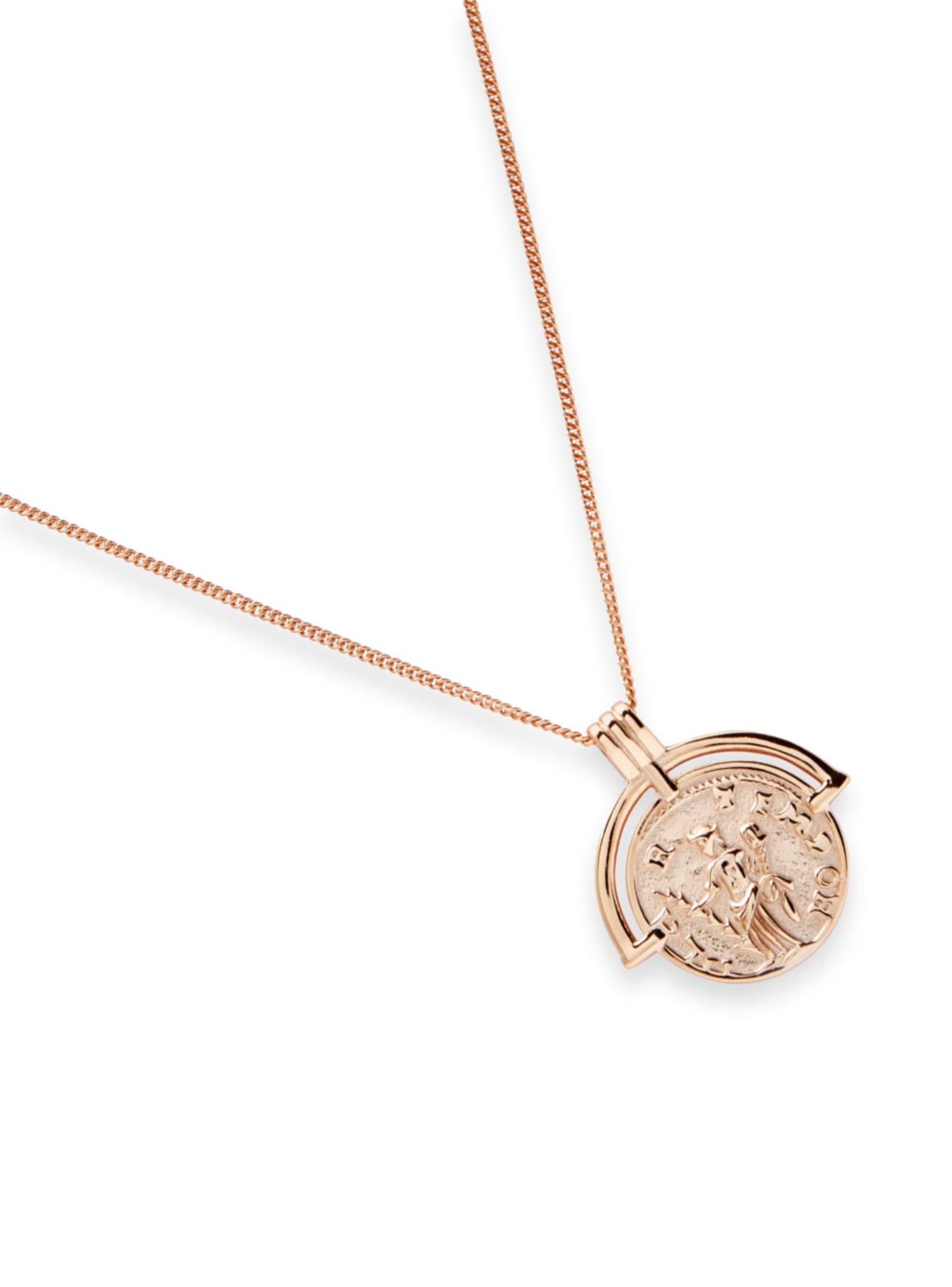 Pastiche Berkley Coin Charm Necklace in Rose