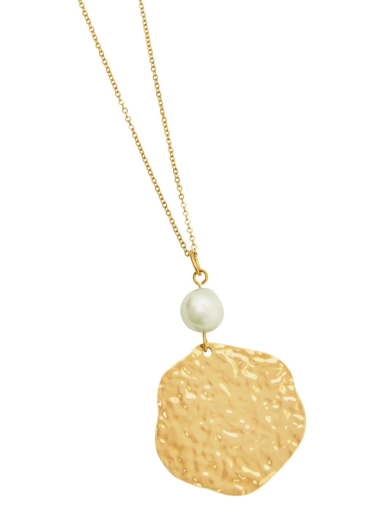 Pastiche Textured Haven Pearl Necklace in Gold