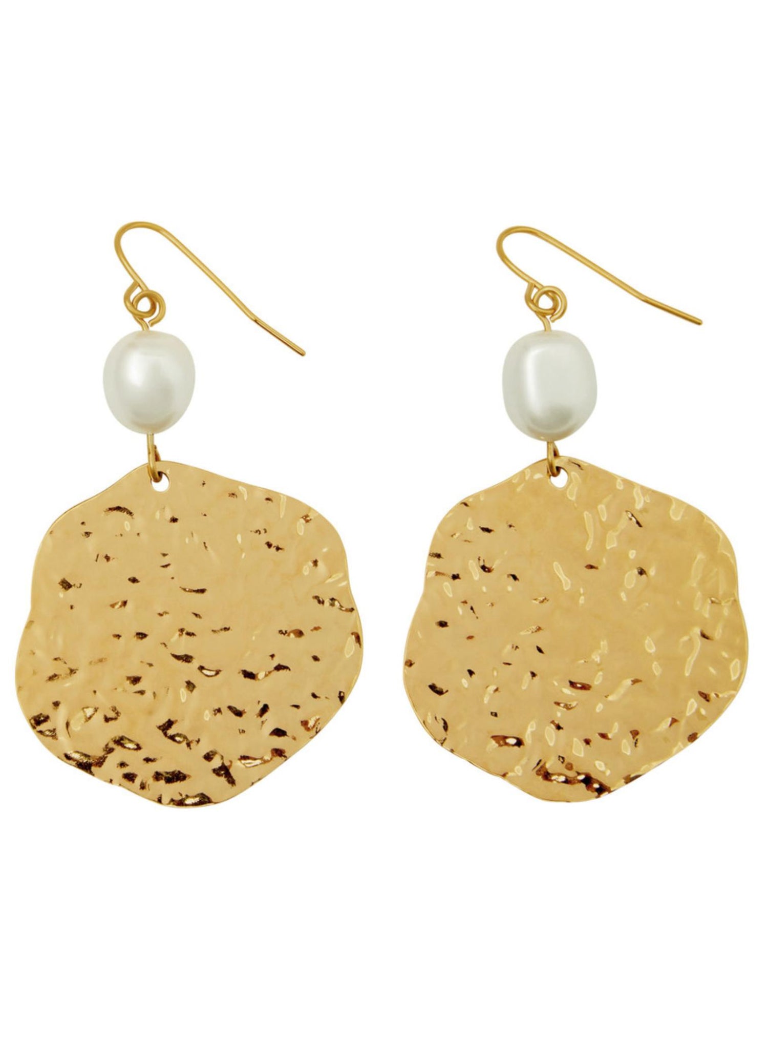 Pastiche Textured Haven Pearl Earrings in Gold