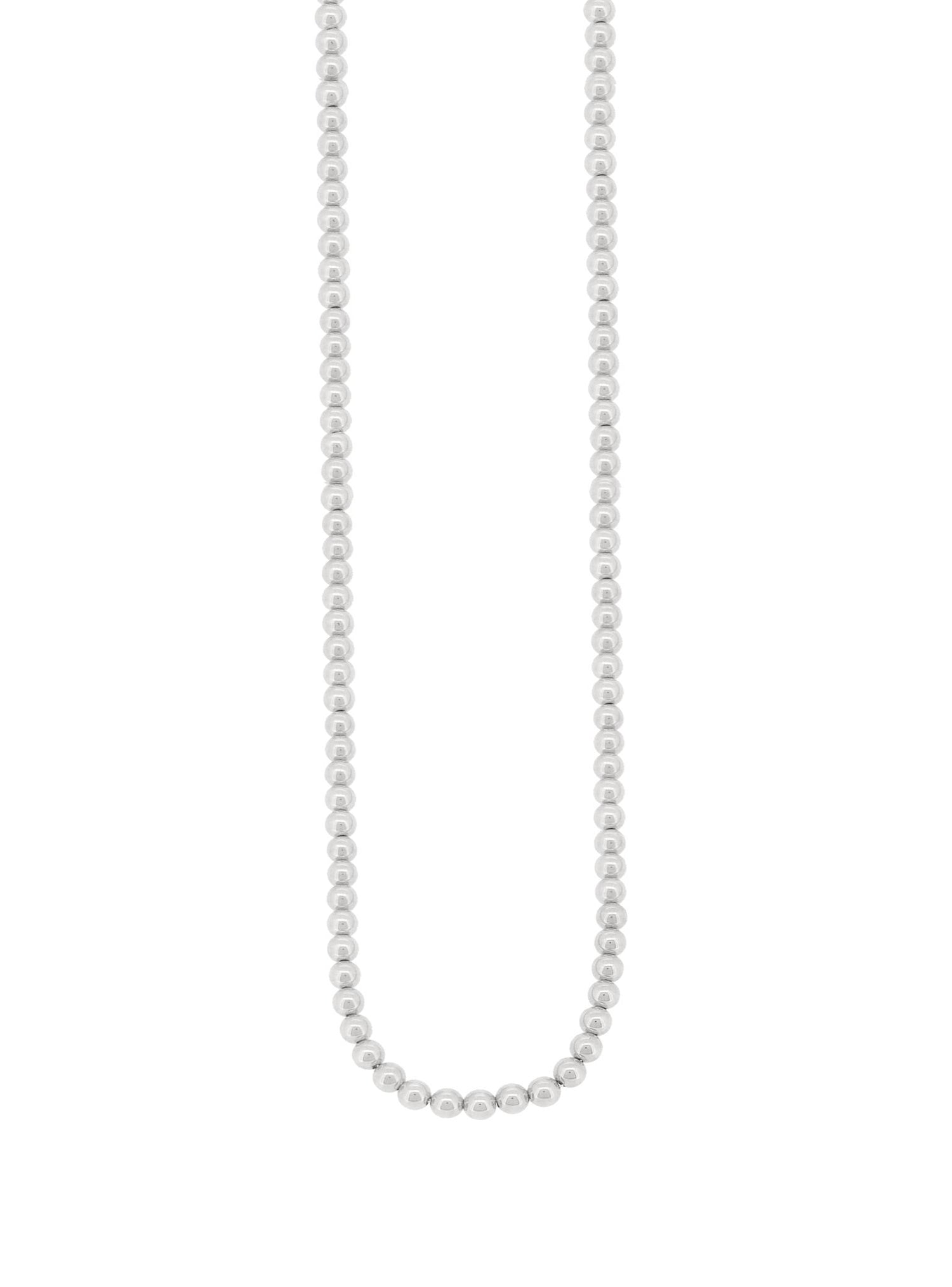 Spherical 3mm Ball Bead Necklace in Sterling Silver