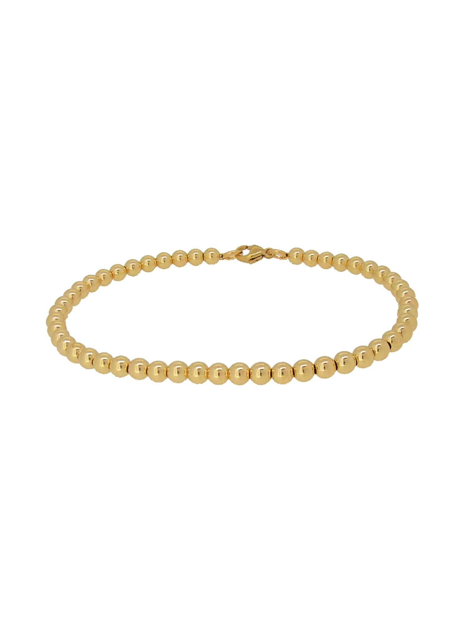 Spherical 4mm Ball Bead Bracelet in 14k Rolled Gold