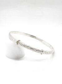 Baby - Adult Filigree 4mm Expanding Bangle in Sterling Silver
