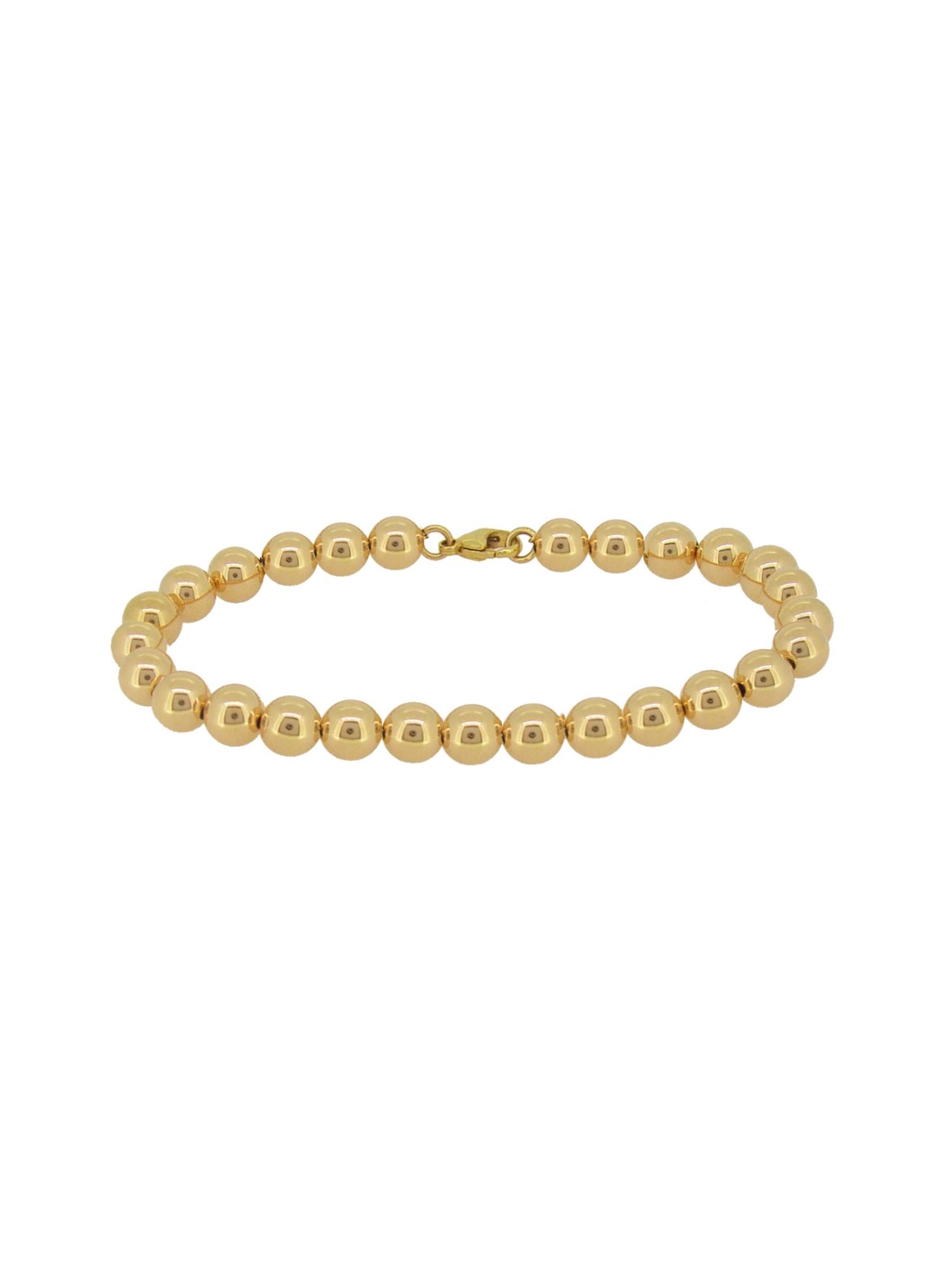Spherical 5mm Ball Bead Bracelet in 14k Rolled Gold