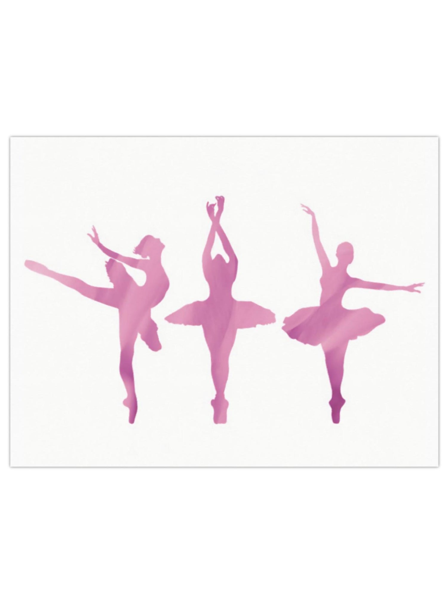 Greeting Gift Card Folded Ballerina Ballet Dancers
