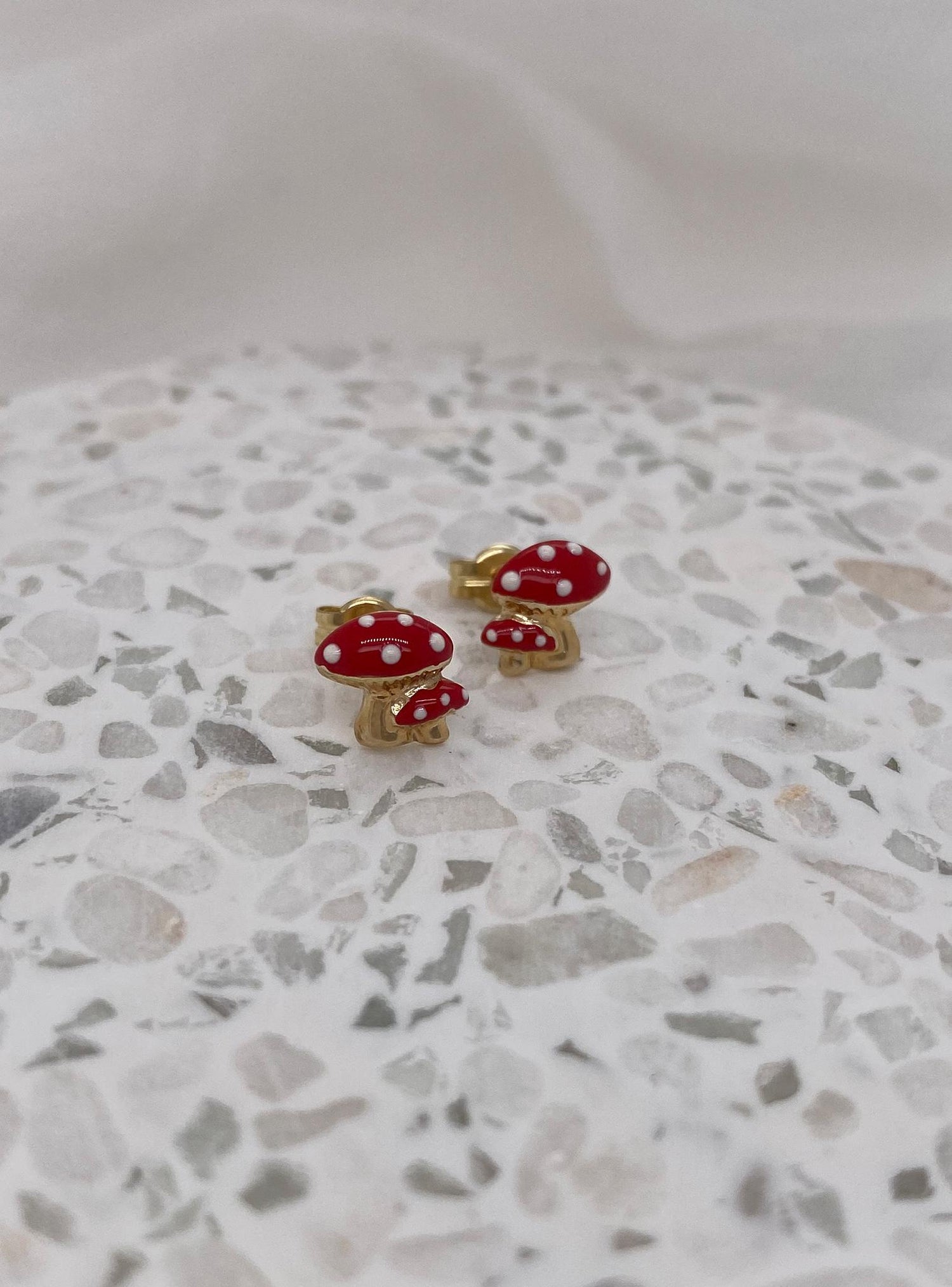 Ali 9ct Gold Mushroom Toadstool Stud Earrings