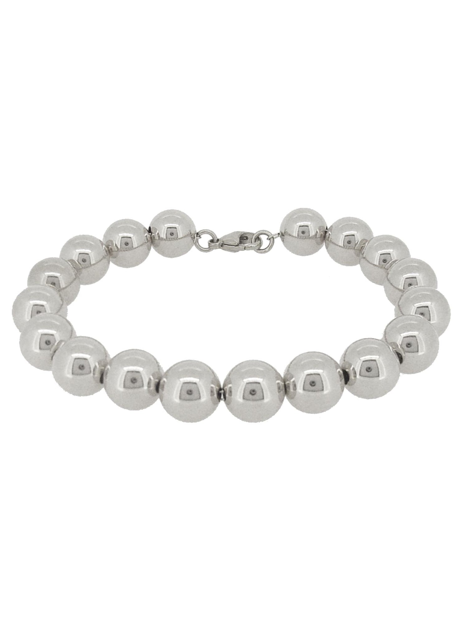 Spherical 10mm Ball Bead Bracelet in Sterling Silver