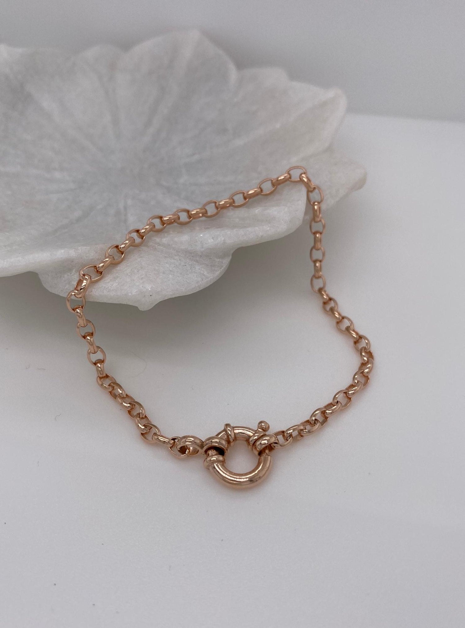 Dakota Belcher Bracelet With Large Bolt Ring in Rose