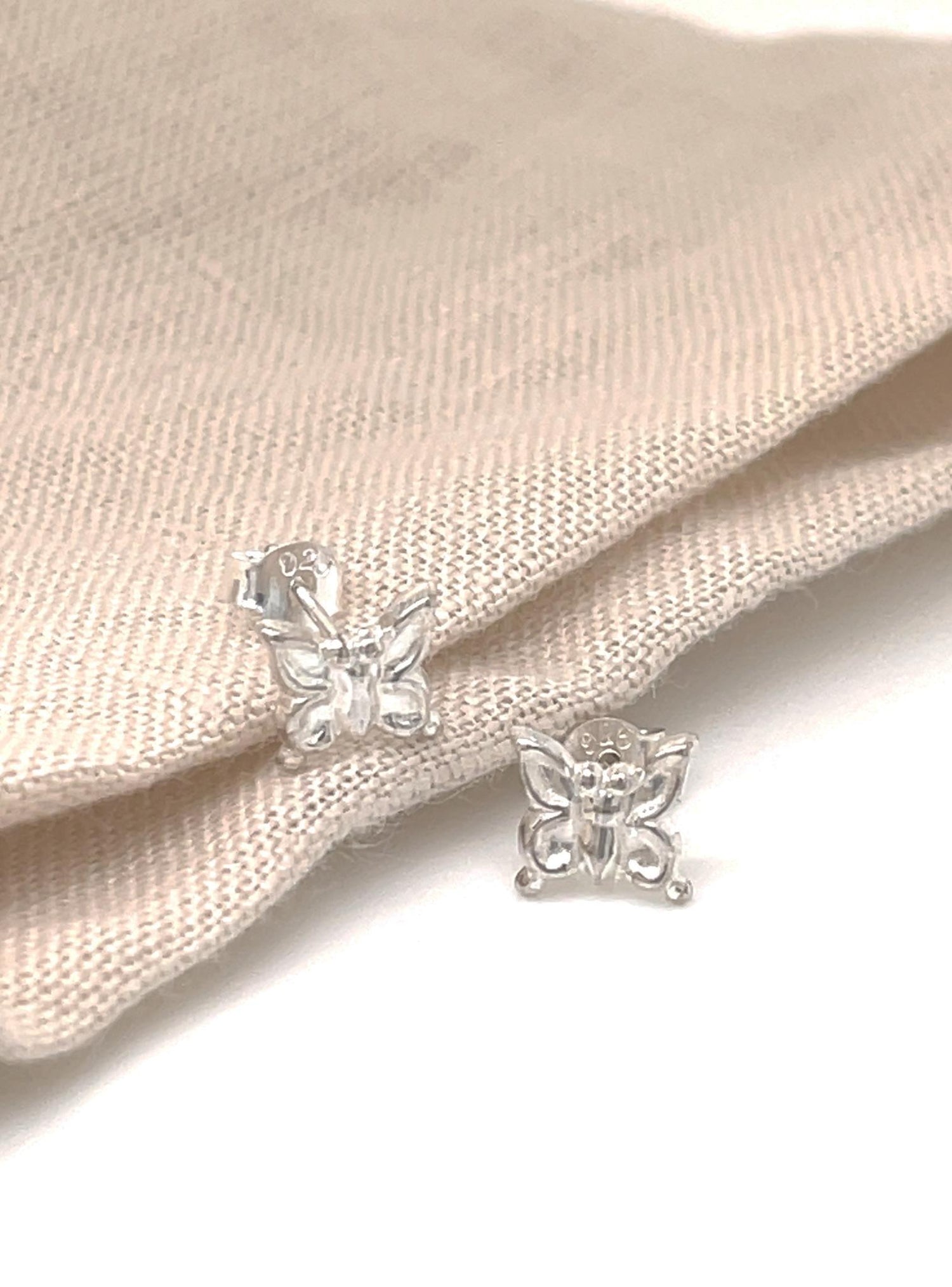 Small Butterfly Stud Earrings in Sterling Silver