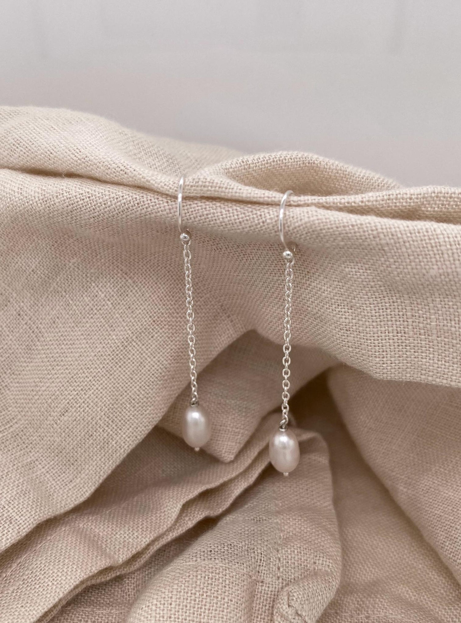 Coco Pearl Dangle Earrings in Sterling Silver