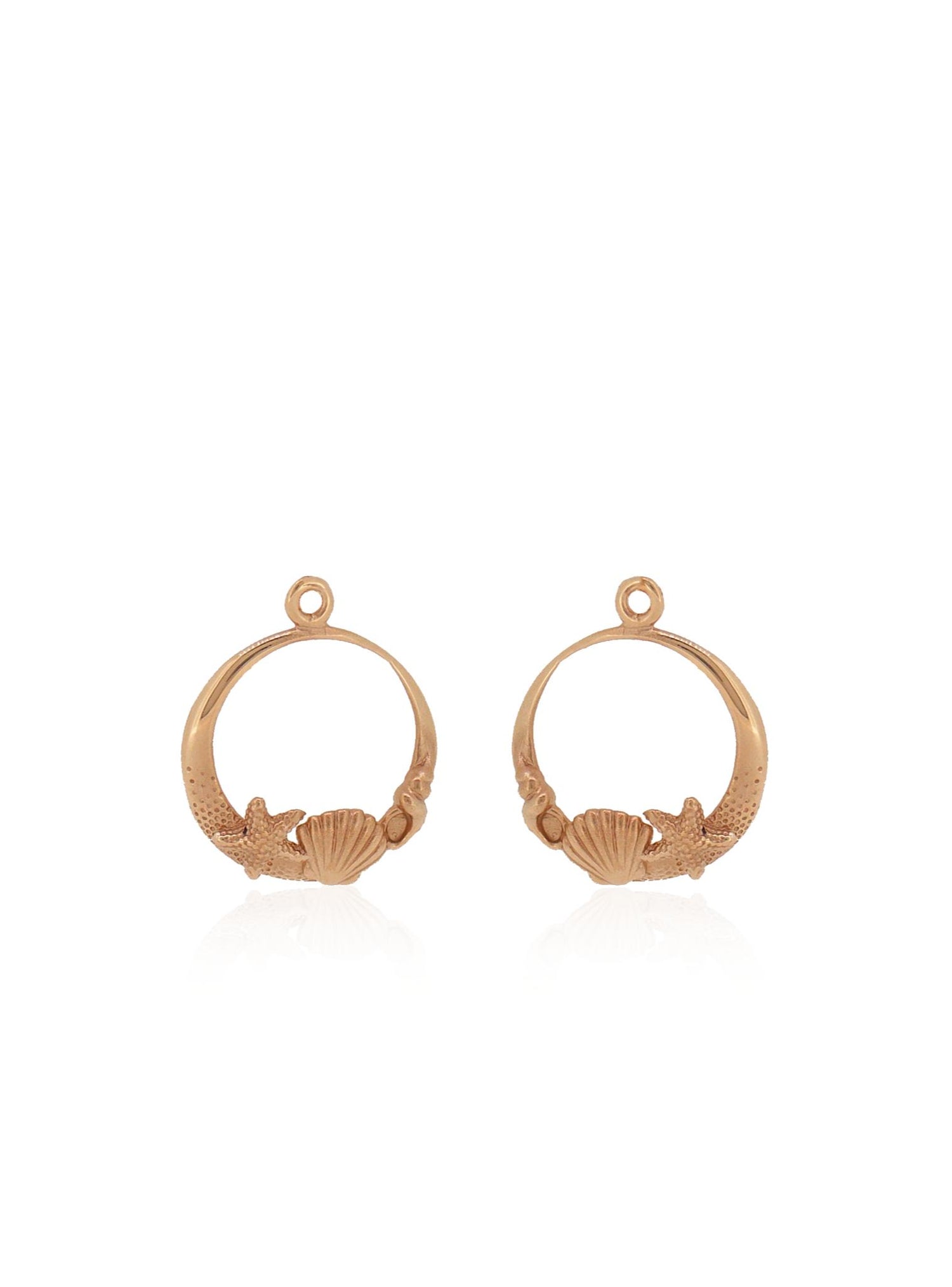 Nalu Shell Starfish Charms for Sleeper Earrings in 9ct Rose Gold